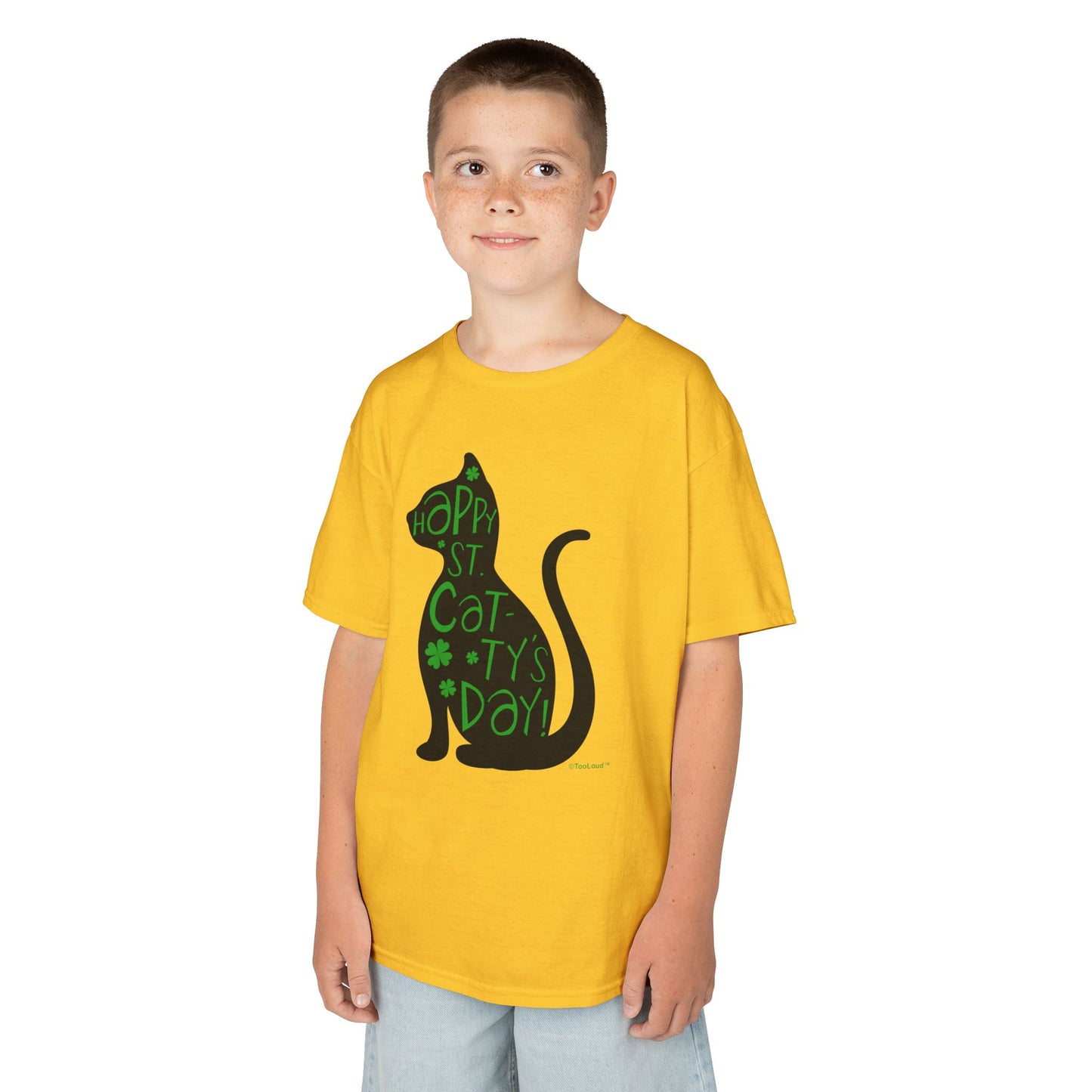 Happy St. Catty's Day - St. Patrick's Day Cat Children's T-Shirt by TOOLOUD