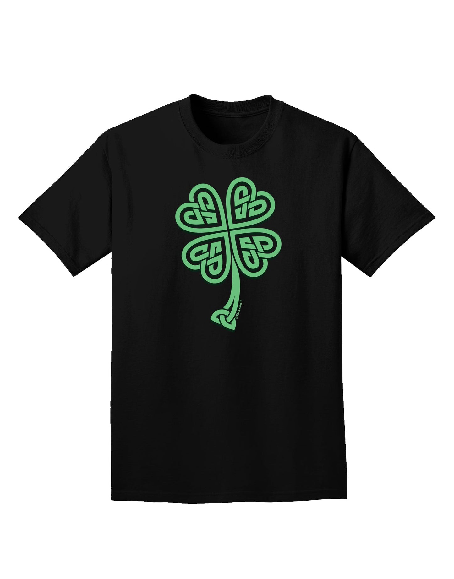 3D Style Celtic Knot 4 Leaf Clover Adult Dark T-Shirt-Mens T-Shirt-TooLoud-Black-Small-Davson Sales