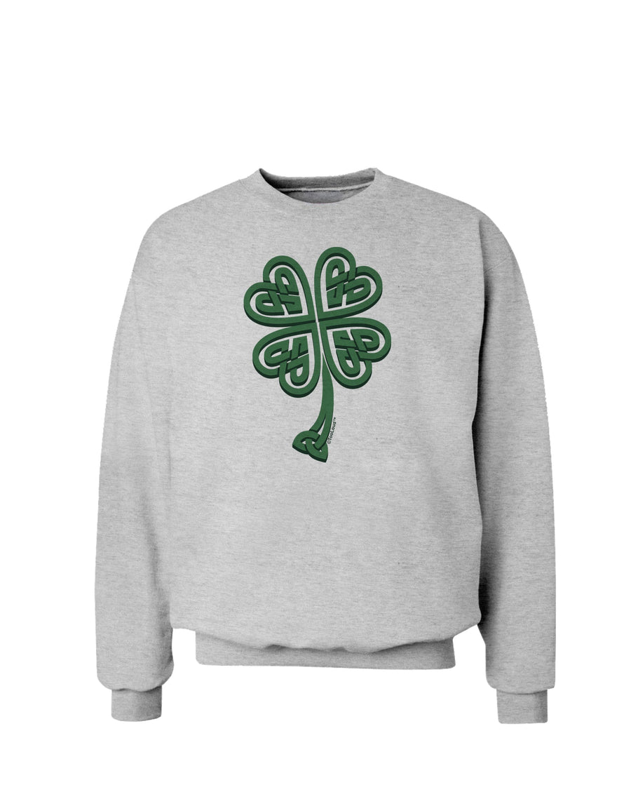 3D Style Celtic Knot 4 Leaf Clover Sweatshirt-Sweatshirts-TooLoud-White-Small-Davson Sales