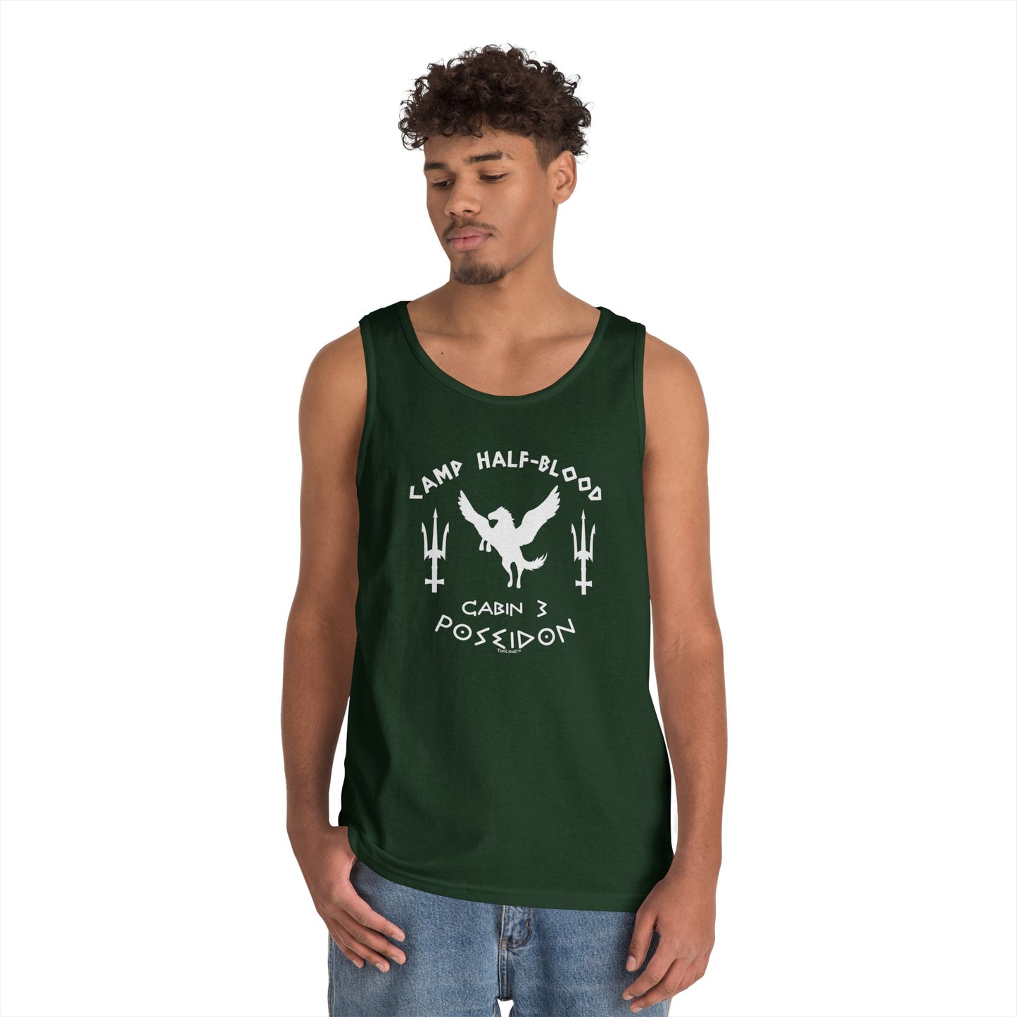Cabin 3 Poseidon Camp Half-Blood Adult Loose Dark Tank Top by TOOLOUD – Greek Demigod Inspired Design