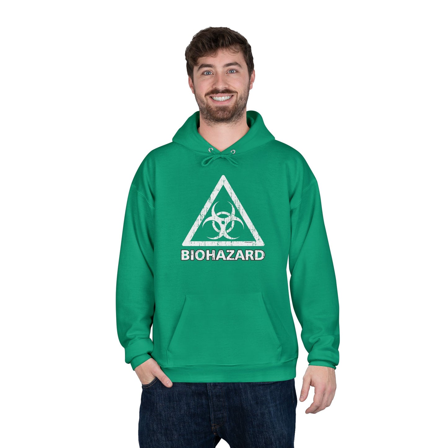 Biohazard Sign Distressed Dark Pullover Hoodie Sweatshirt by TOOLOUD