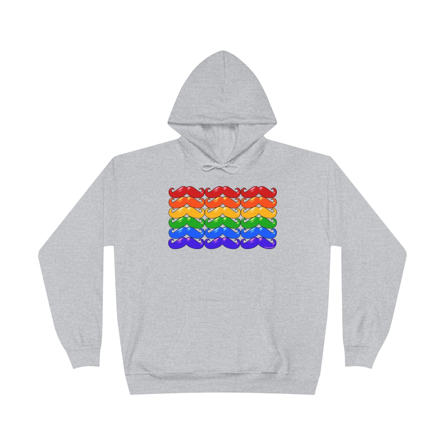 Rainbow Mustaches Gay Pride Flag Unisex Hoodie Sweatshirt by TOOLOUD