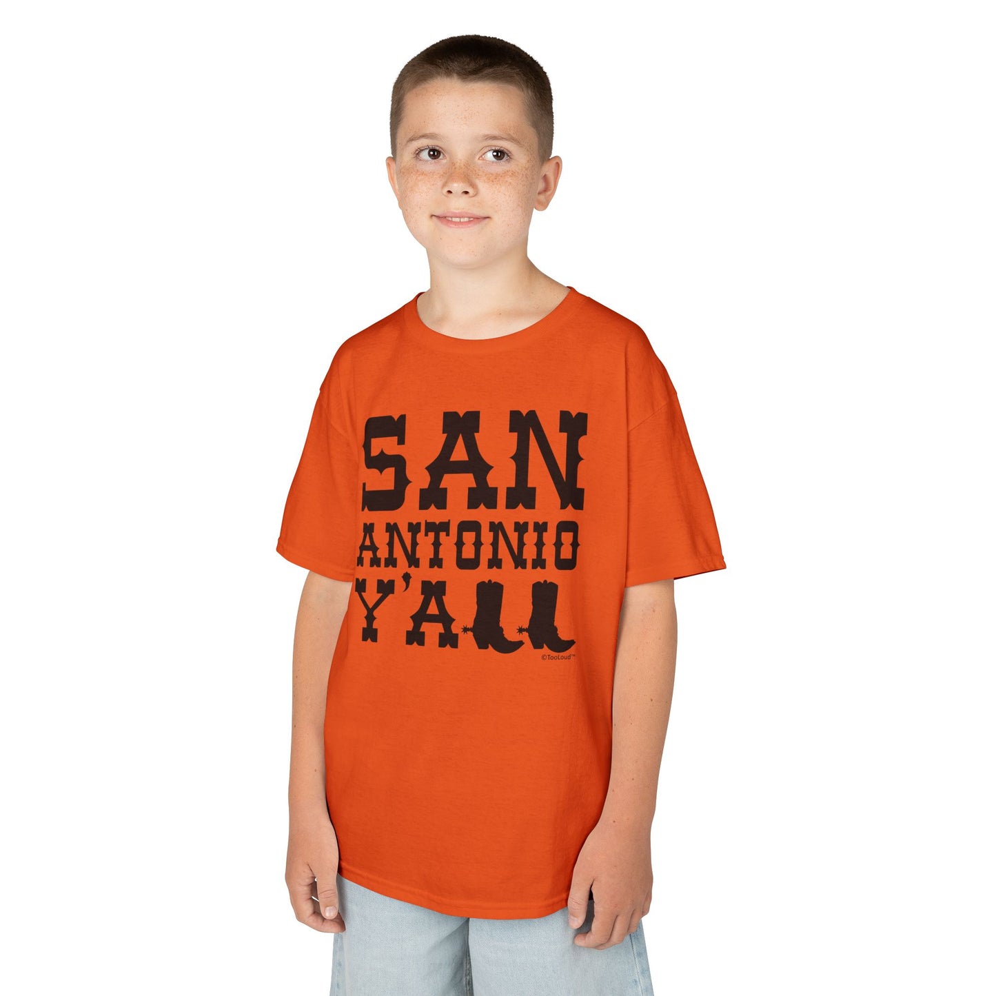San Antonio Y’all – Boots – Texas Pride Children’s T-Shirt by TOOLOUD