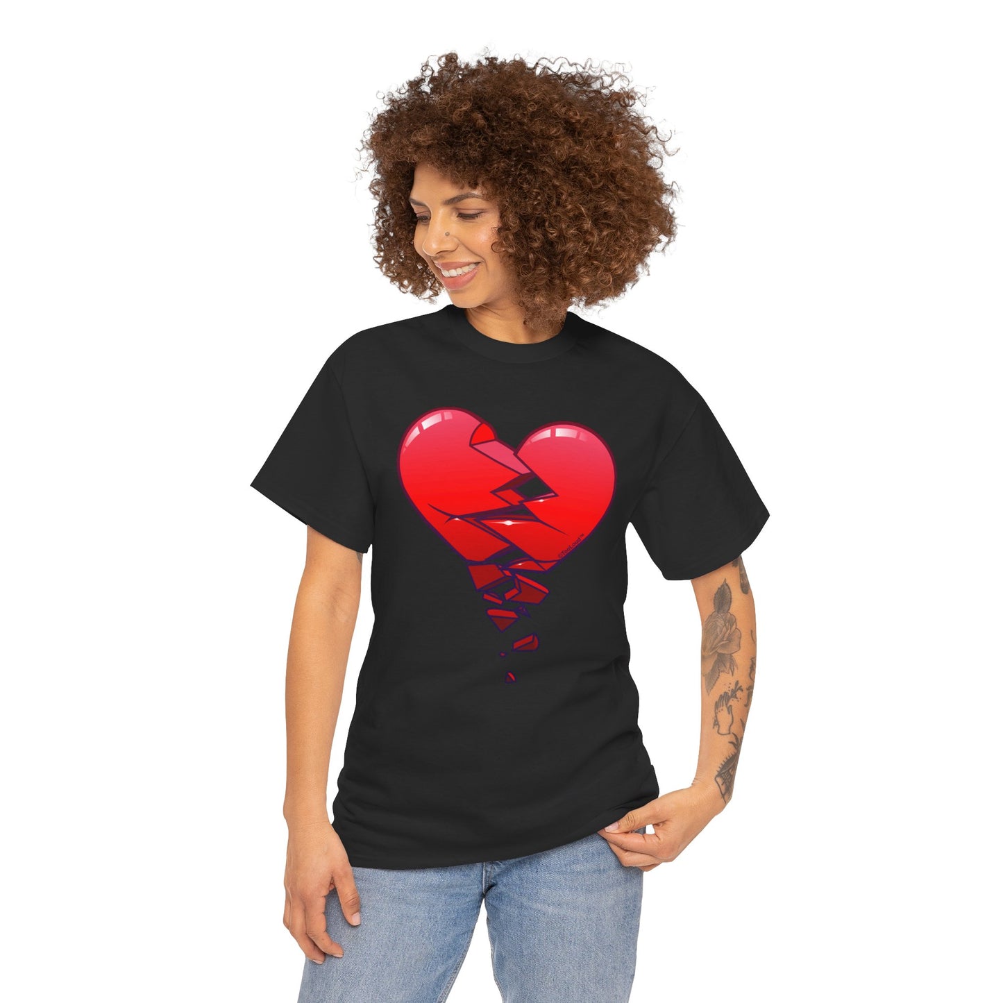 Crumbling Broken Heart Adult Unisex T-Shirt Tee