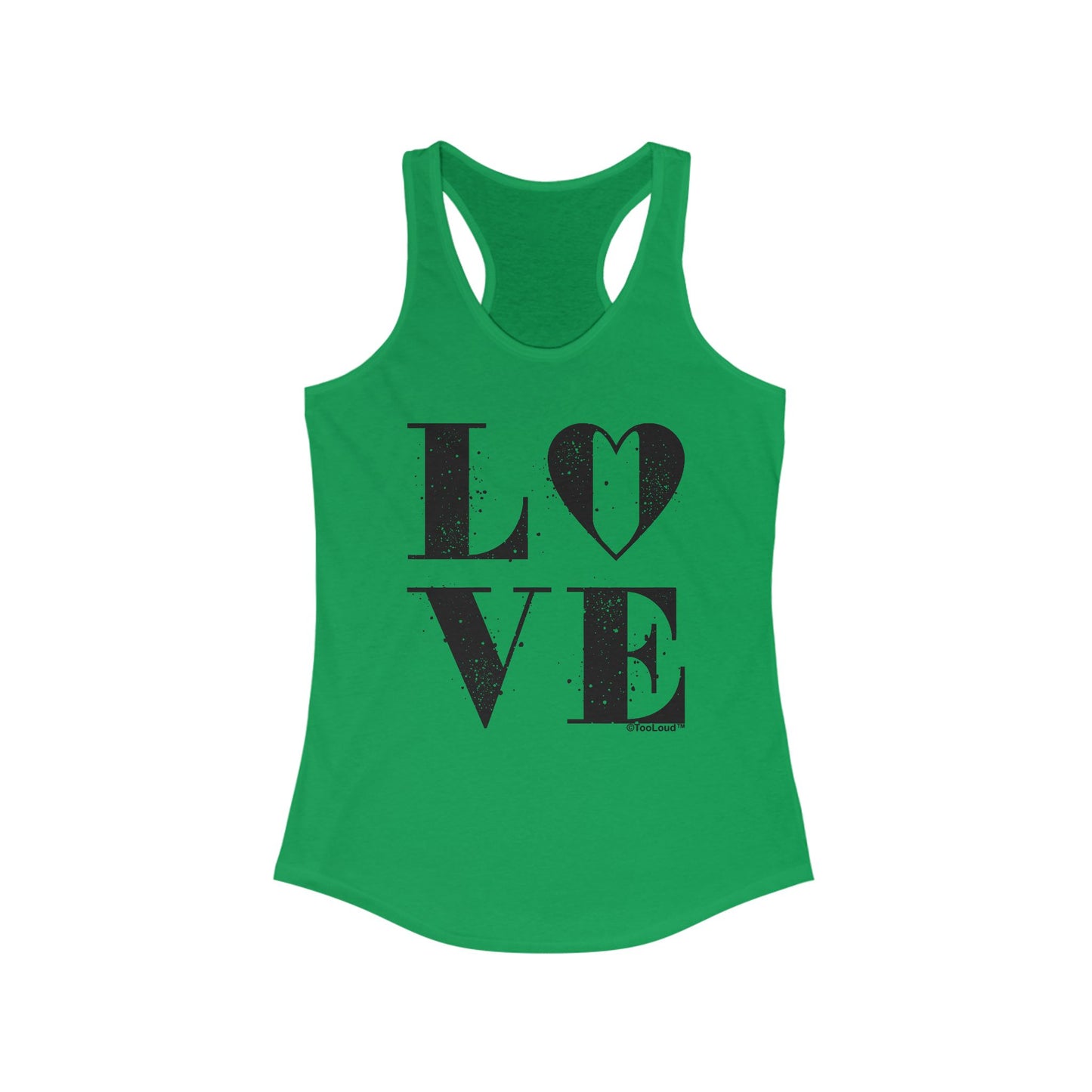 TooLoud Love Splatter Women's Petite Racerback Tank Top