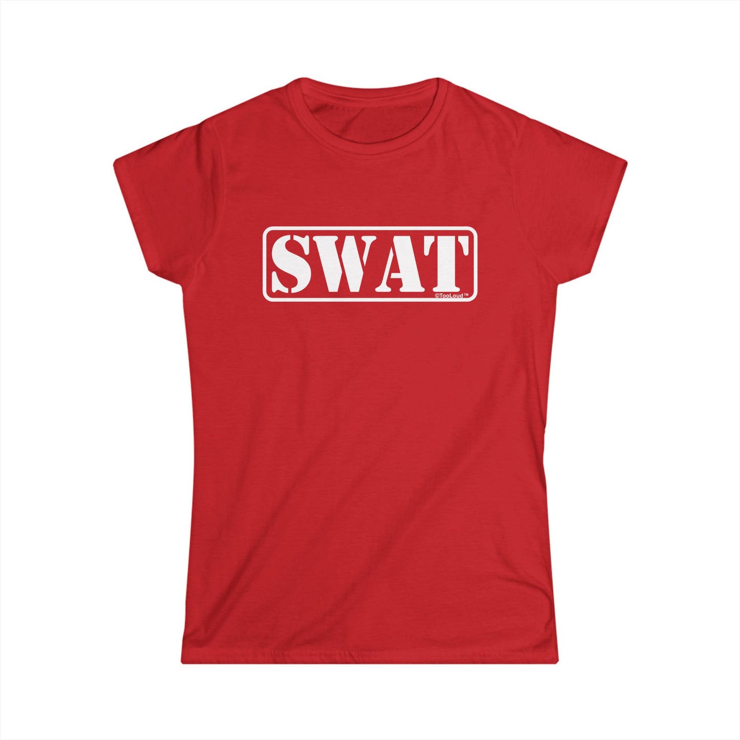 SWAT Team Logo – Text #2 Women’s Fitted Dark T-Shirt by TOOLOUD™