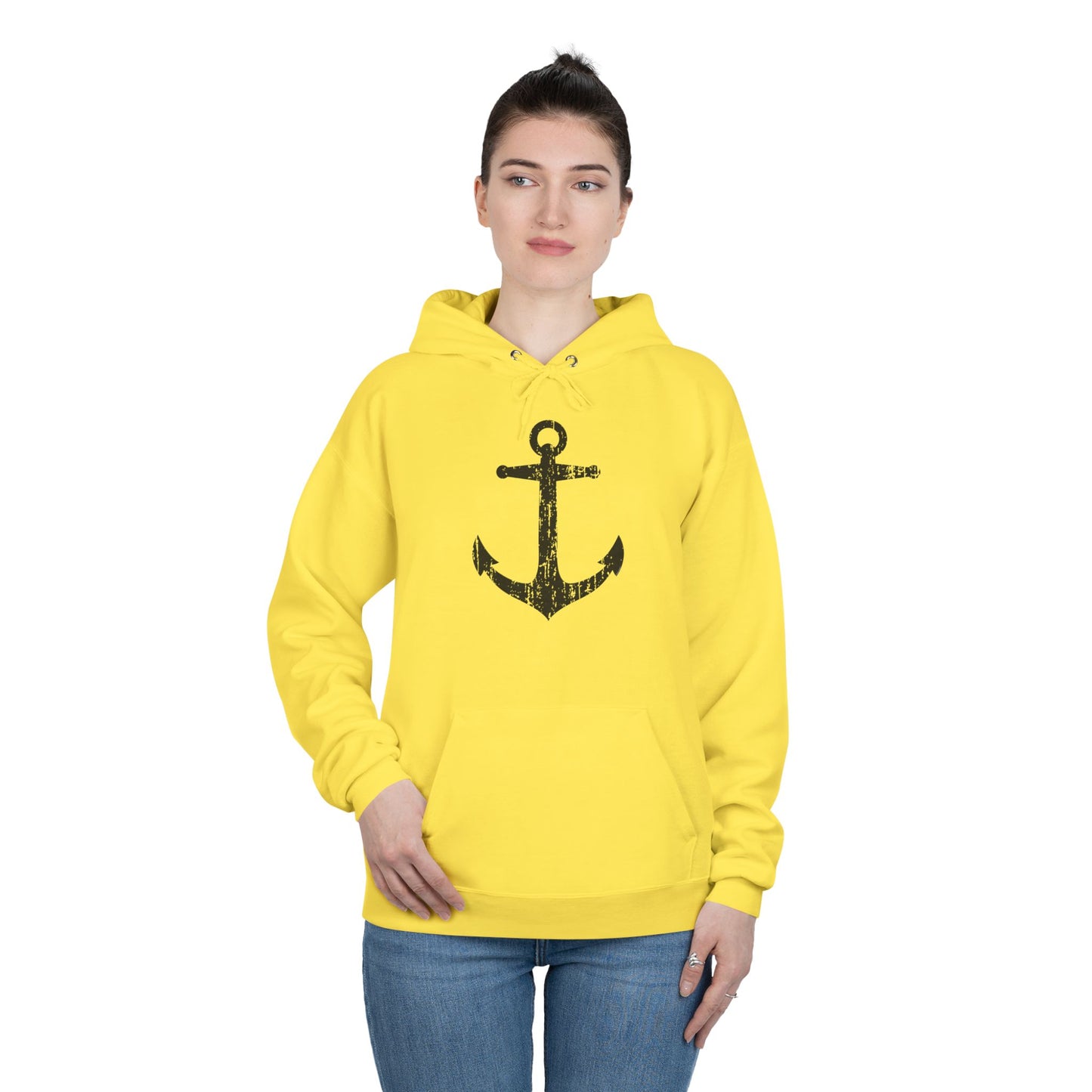 Distressed Nautical Sailor Anchor Hoodie Sweatshirt by TOOLOUD
