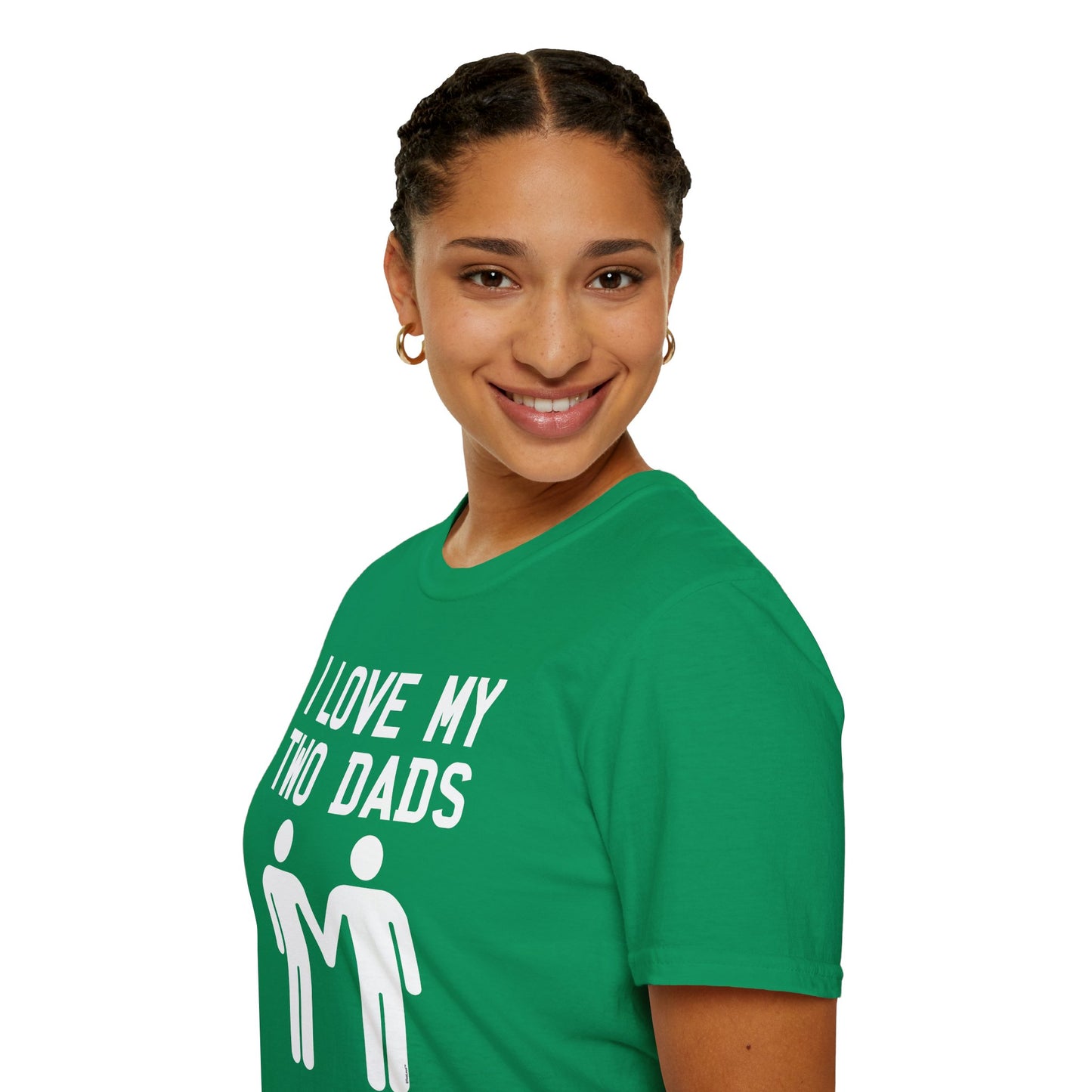 I Love My Two Dads Gay Fathers Adult Unisex T-Shirt