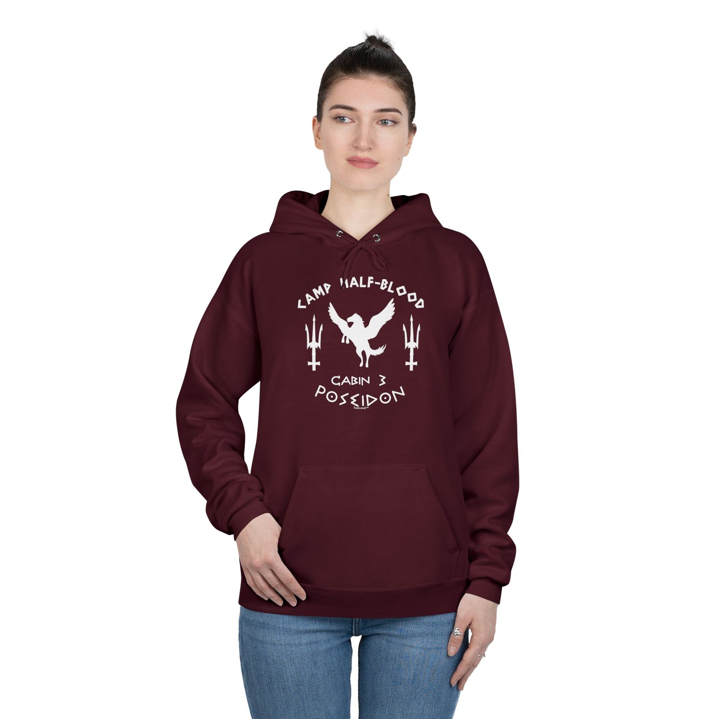 Cabin 3 Poseidon Camp Half Blood Dark Adult Hoodie Sweatshirt by TOOLOUD