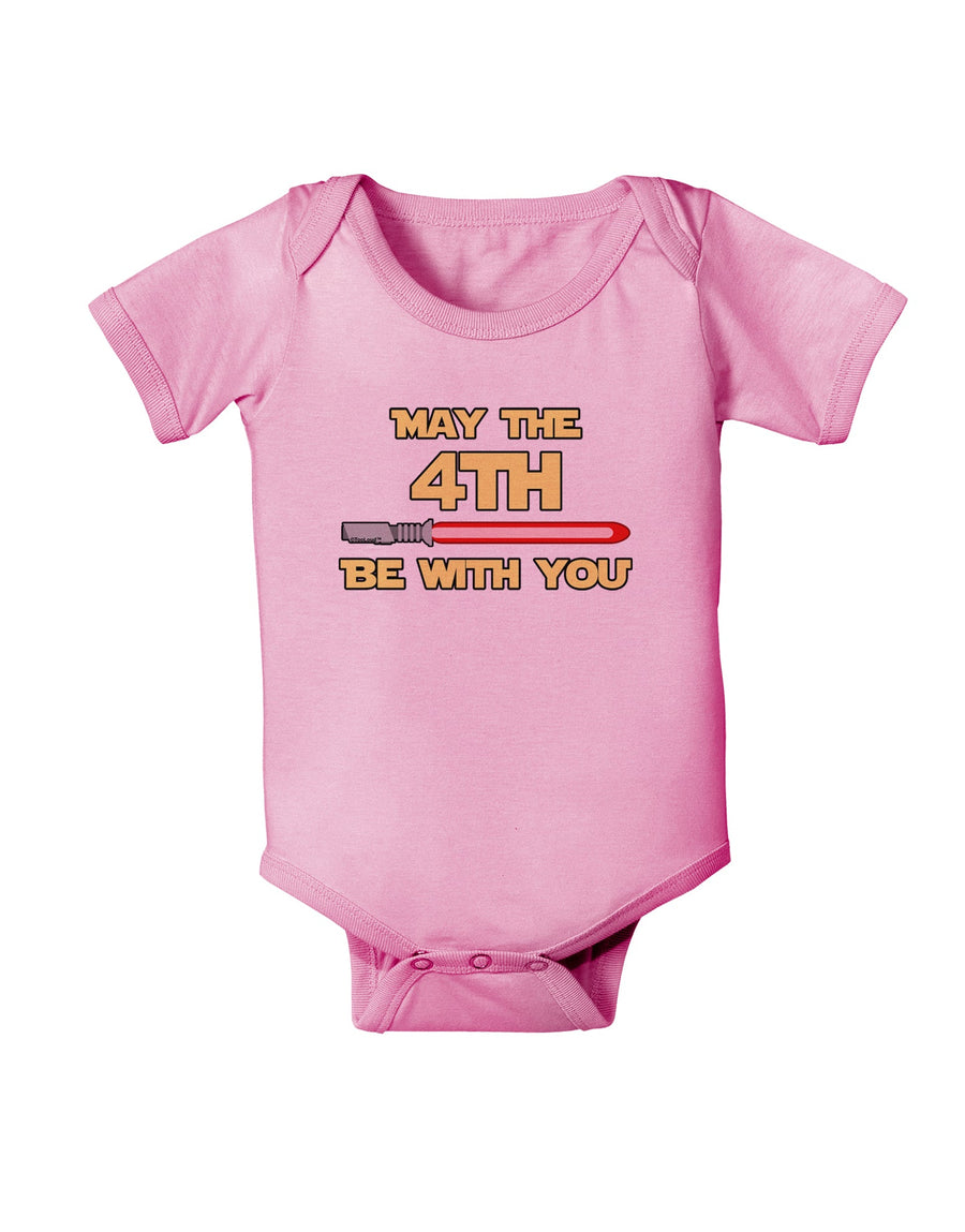 4th Be With You Beam Sword Baby Romper Bodysuit-Baby Romper-TooLoud-White-06-Months-Davson Sales