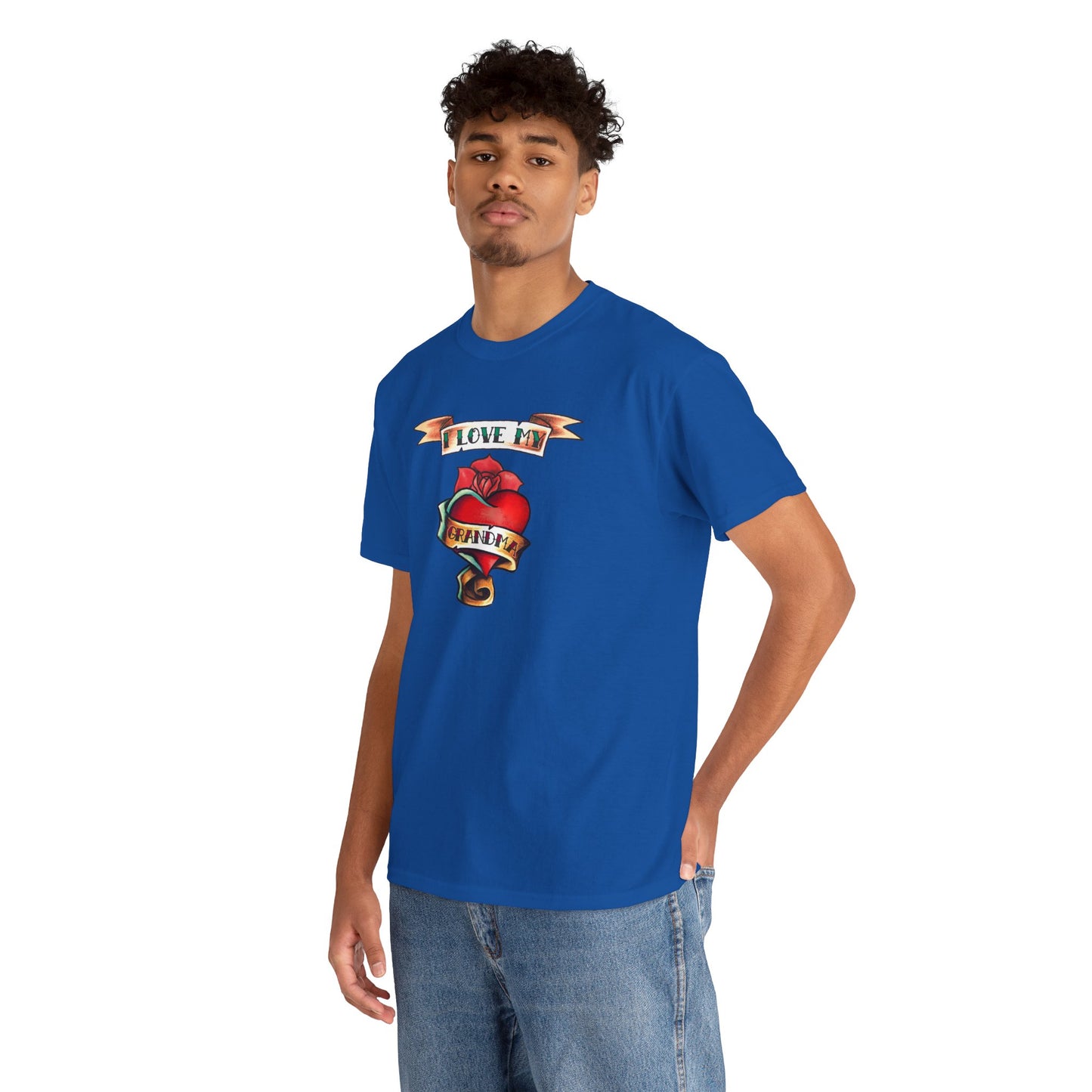 Heart Tattoo I Love My Grandma Adult T-Shirt by TOOLOUD