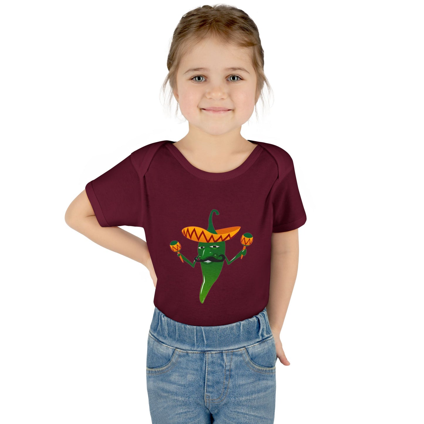 Green Hot Mexican Chili Pepper Cute Infant One-Piece Baby Bodysuit by TOOLOUD