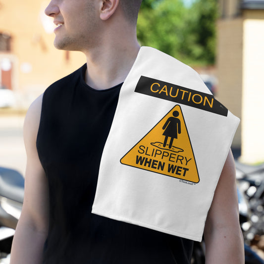 Slippery When Wet Micro Terry Sport Towel 11"x18" by TOOLOUD