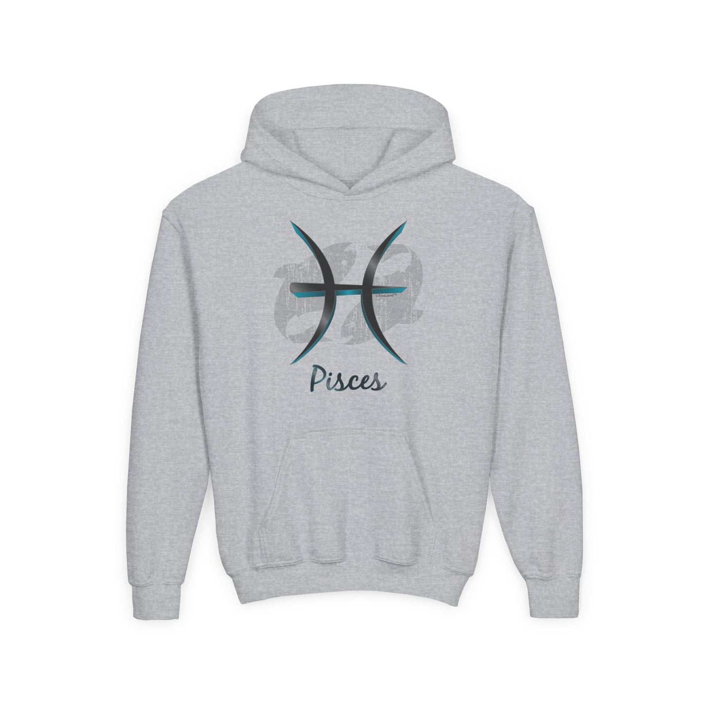 Pisces Symbol Youth Unisex Children's Hoodie by TOOLOUD