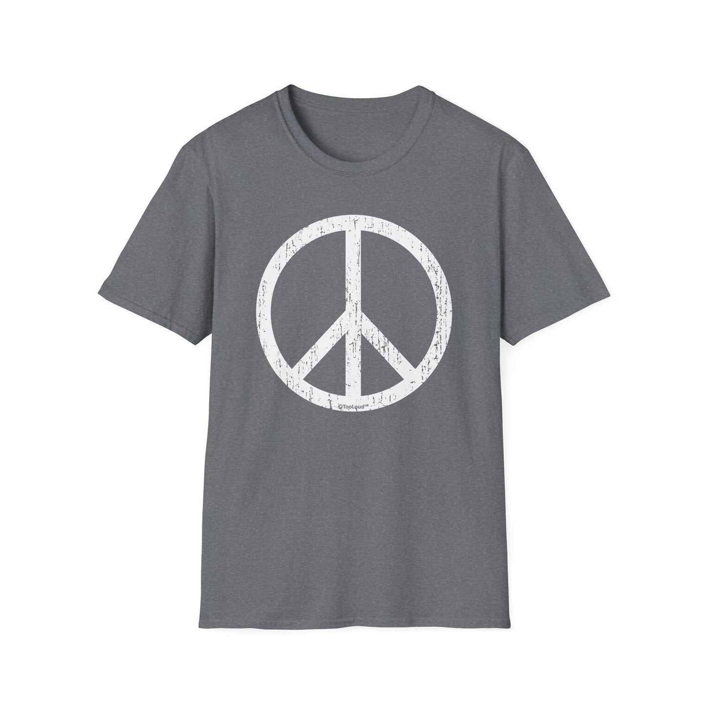 Peace Sign Symbol - Distressed Adult Dark T-Shirt by TOOLOUD