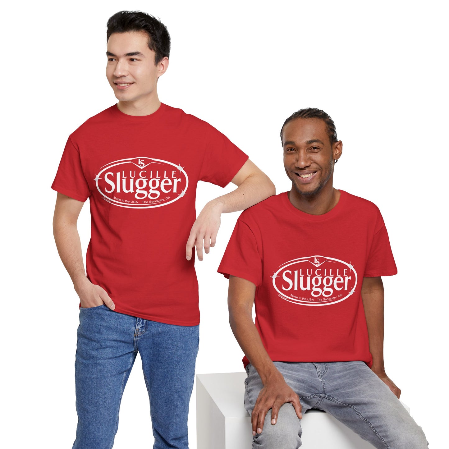 Lucille Slugger Logo Adult Dark T-Shirt by TOOLOUD