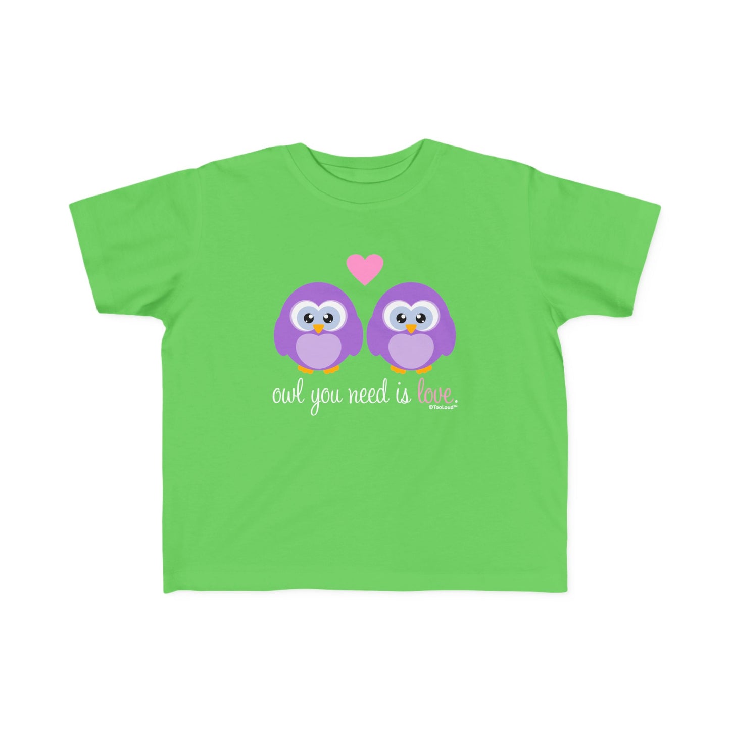 TOOLOUD Owl You Need is Love - Purple Owls Toddler Jersey T-Shirt (Dark)