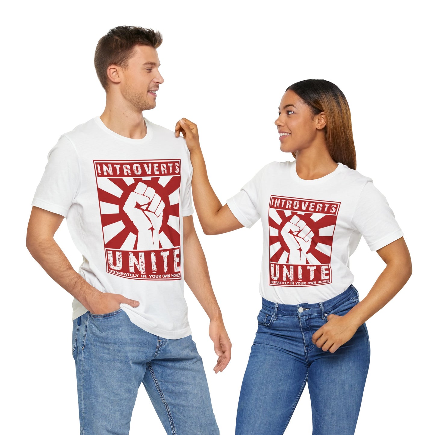 Introverts Unite Unisex Jersey Short Sleeve Tee Women Men