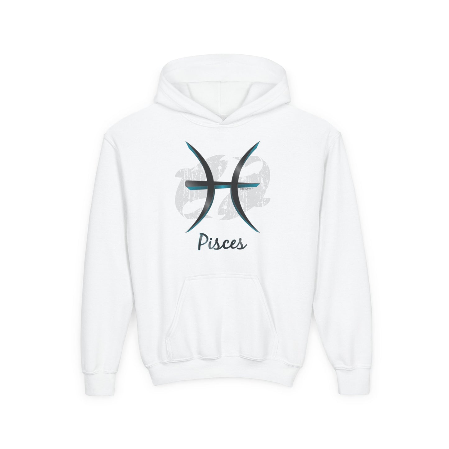 Pisces Symbol Youth Unisex Children's Hoodie by TOOLOUD