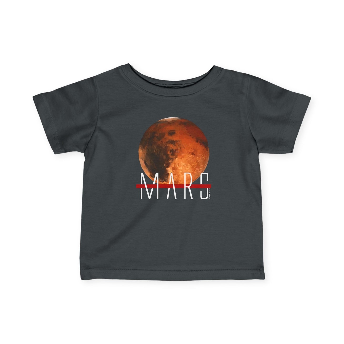 Planet Mars Text Infant Dark T-Shirt by TOOLOUD
