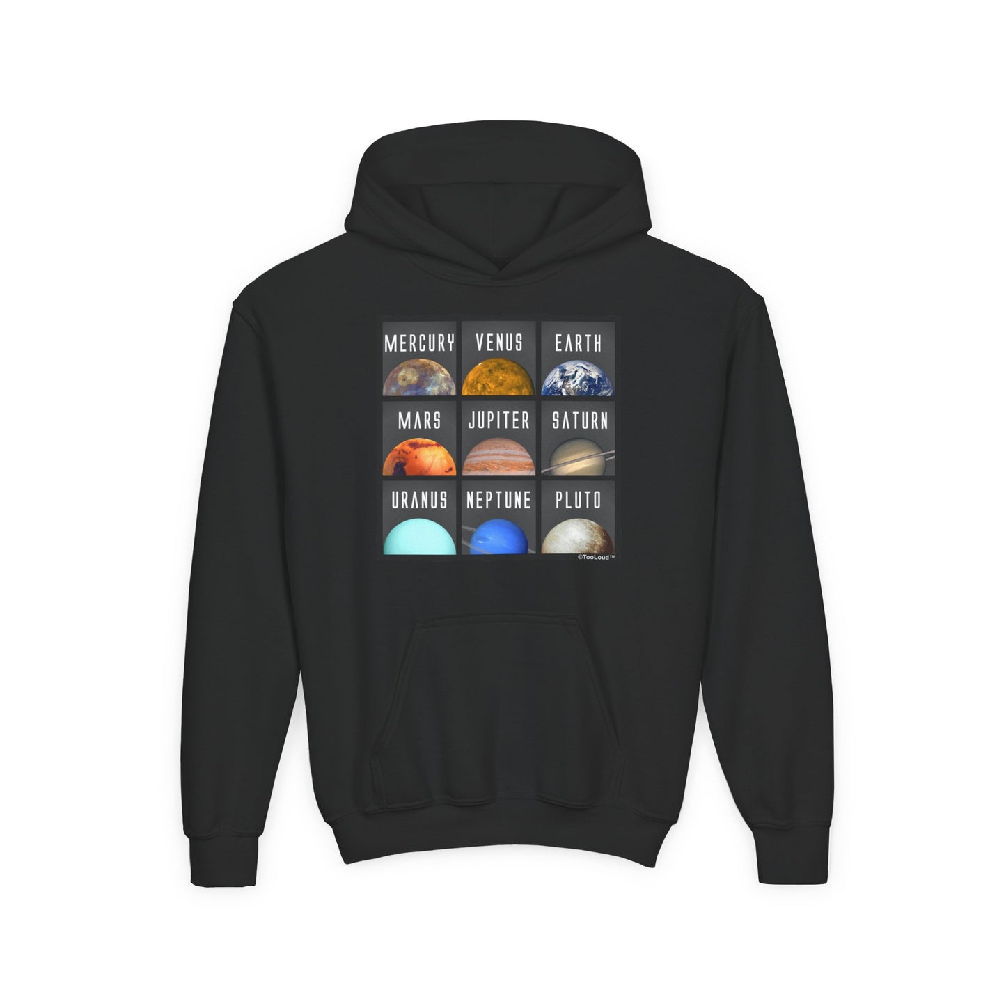 Solar System Squares Children's Youth Hoodie by TOOLOUD