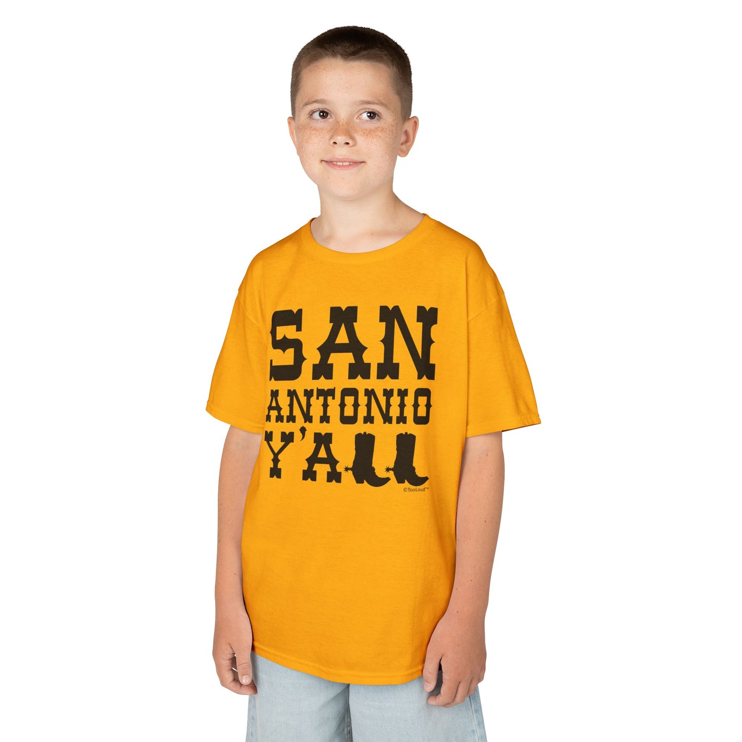 San Antonio Y’all – Boots – Texas Pride Children’s T-Shirt by TOOLOUD