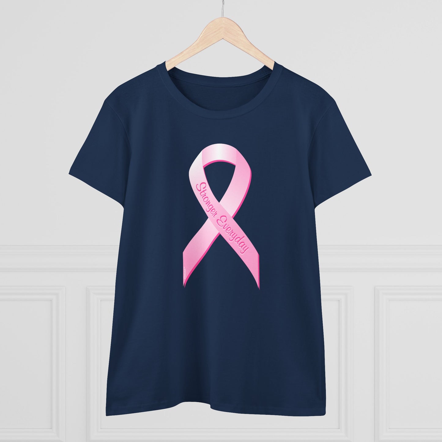 Pink Breast Cancer Awareness Ribbon - Stronger Everyday Women's T-Shirt by TOOLOUD
