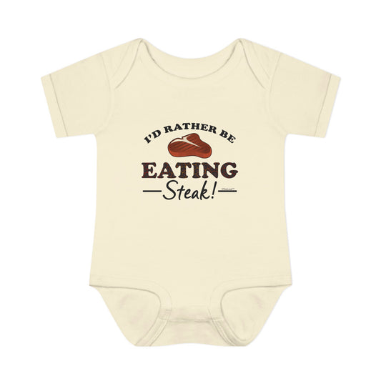 I’d Rather – Steak Baby Romper Bodysuit by TOOLOUD