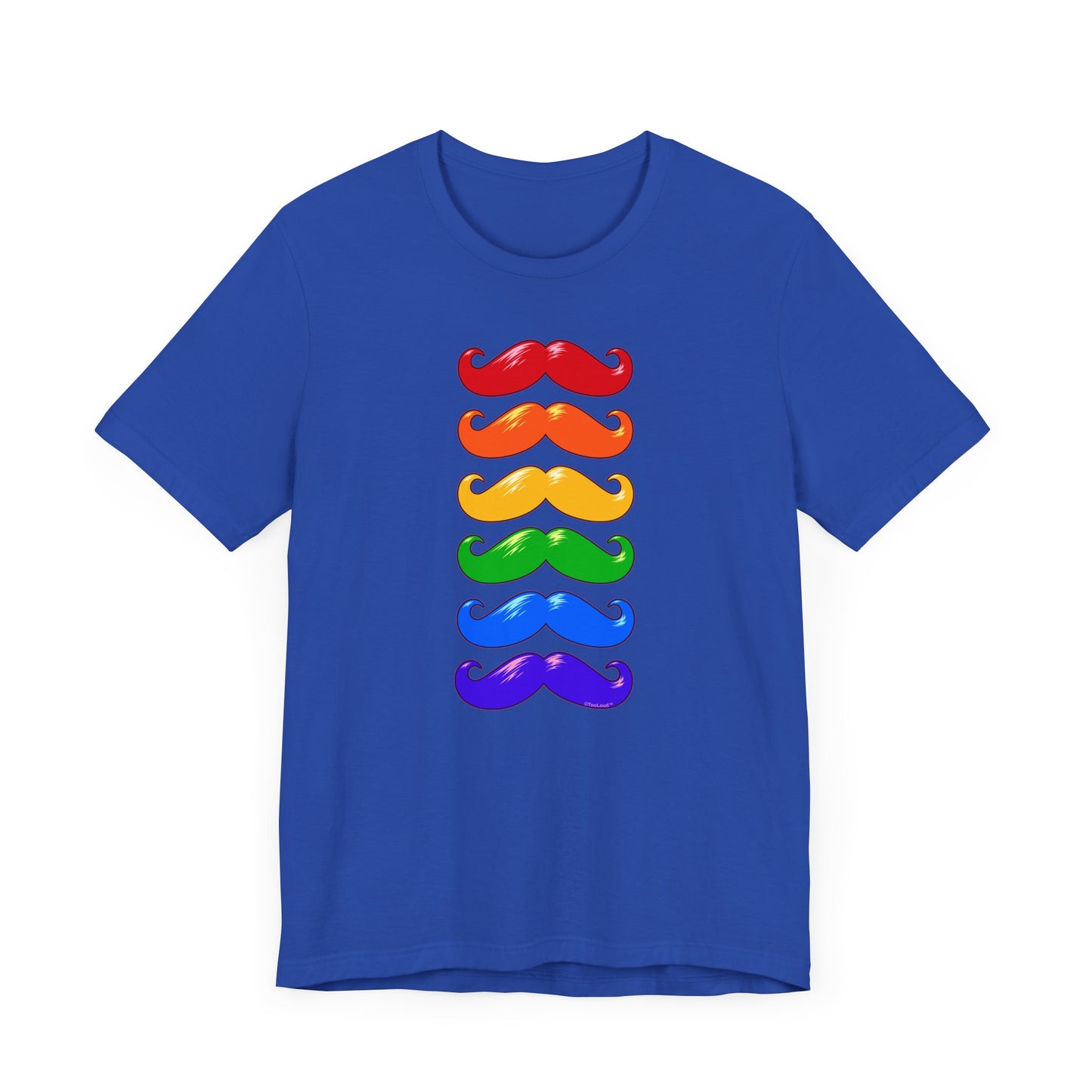 Colorful Rainbow Mustaches Adult Dark T-Shirt by TOOLOUD