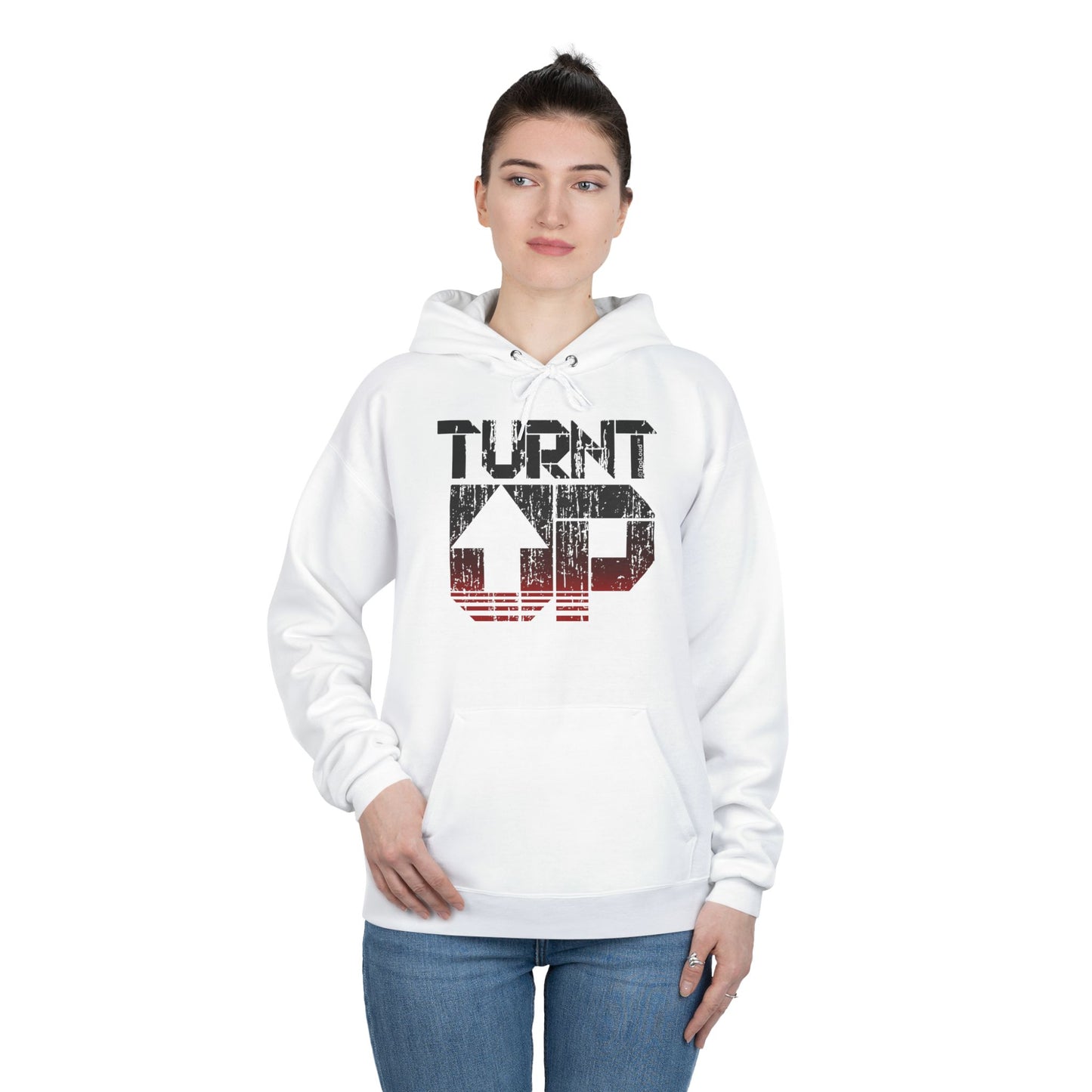 Turnt Up Distressed Unisex Hoodie Sweatshirt by TOOLOUD
