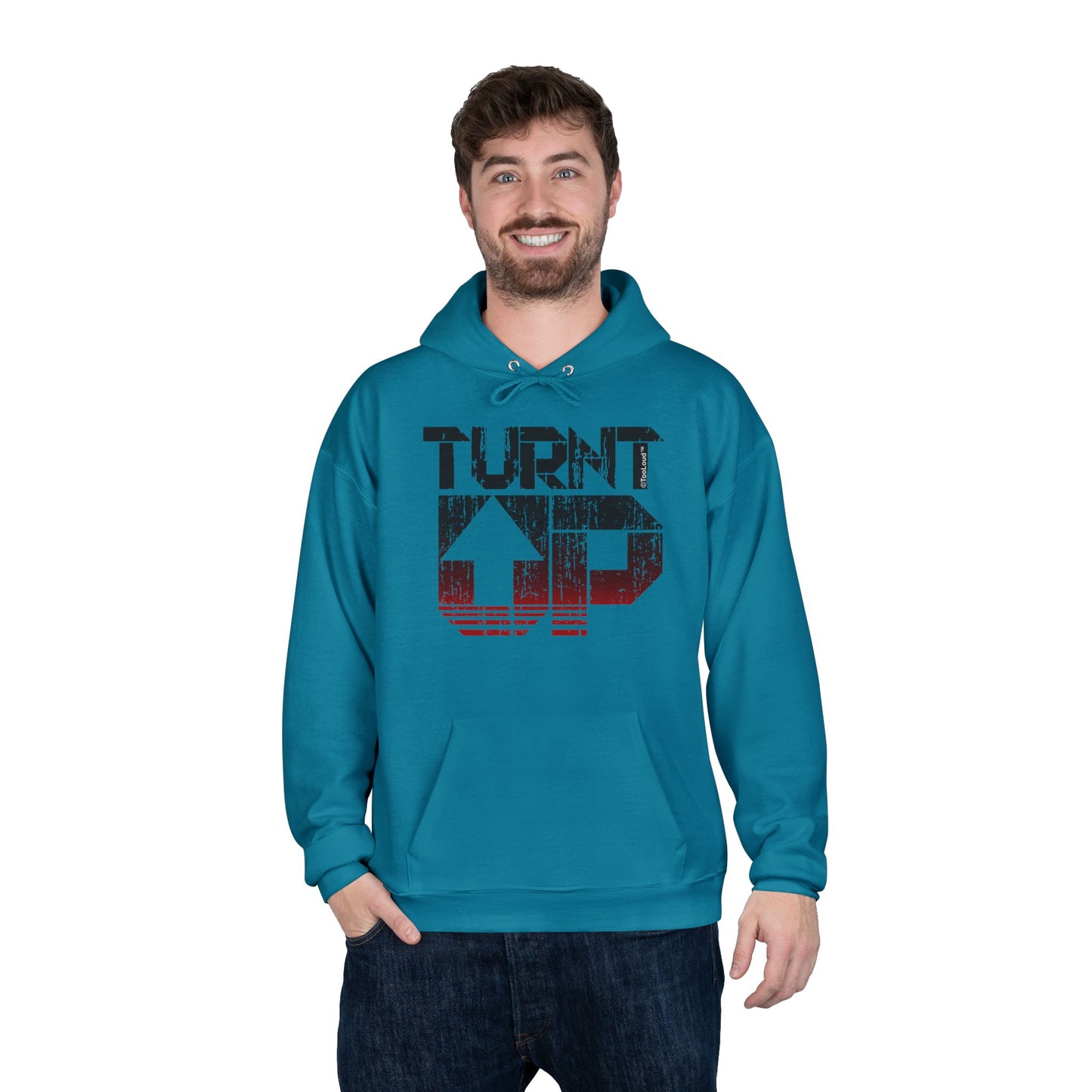 Turnt Up Distressed Unisex Hoodie Sweatshirt by TOOLOUD
