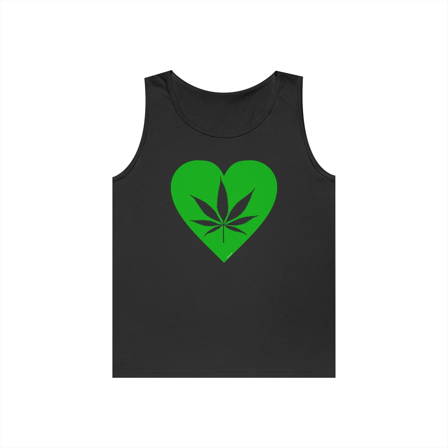 Marijuana Leaf Heart Green Adult Tank Top by TOOLOUD