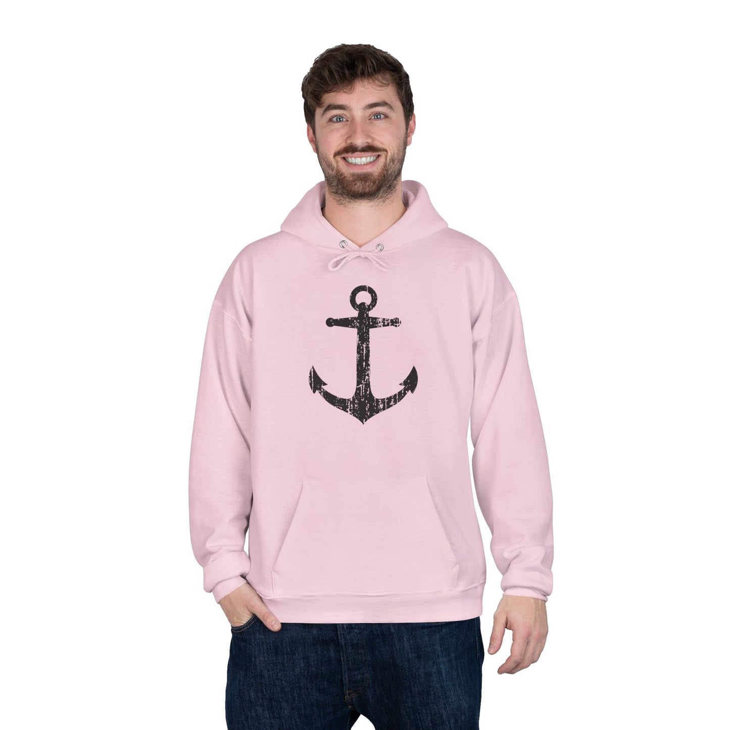 Distressed Nautical Sailor Anchor Hoodie Sweatshirt by TOOLOUD