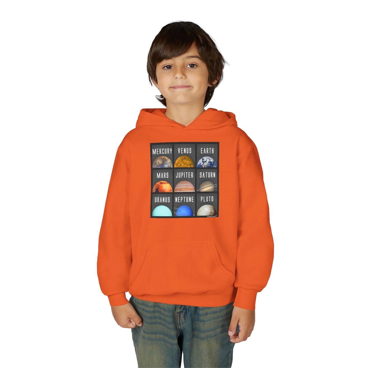 Solar System Squares Children's Youth Hoodie by TOOLOUD