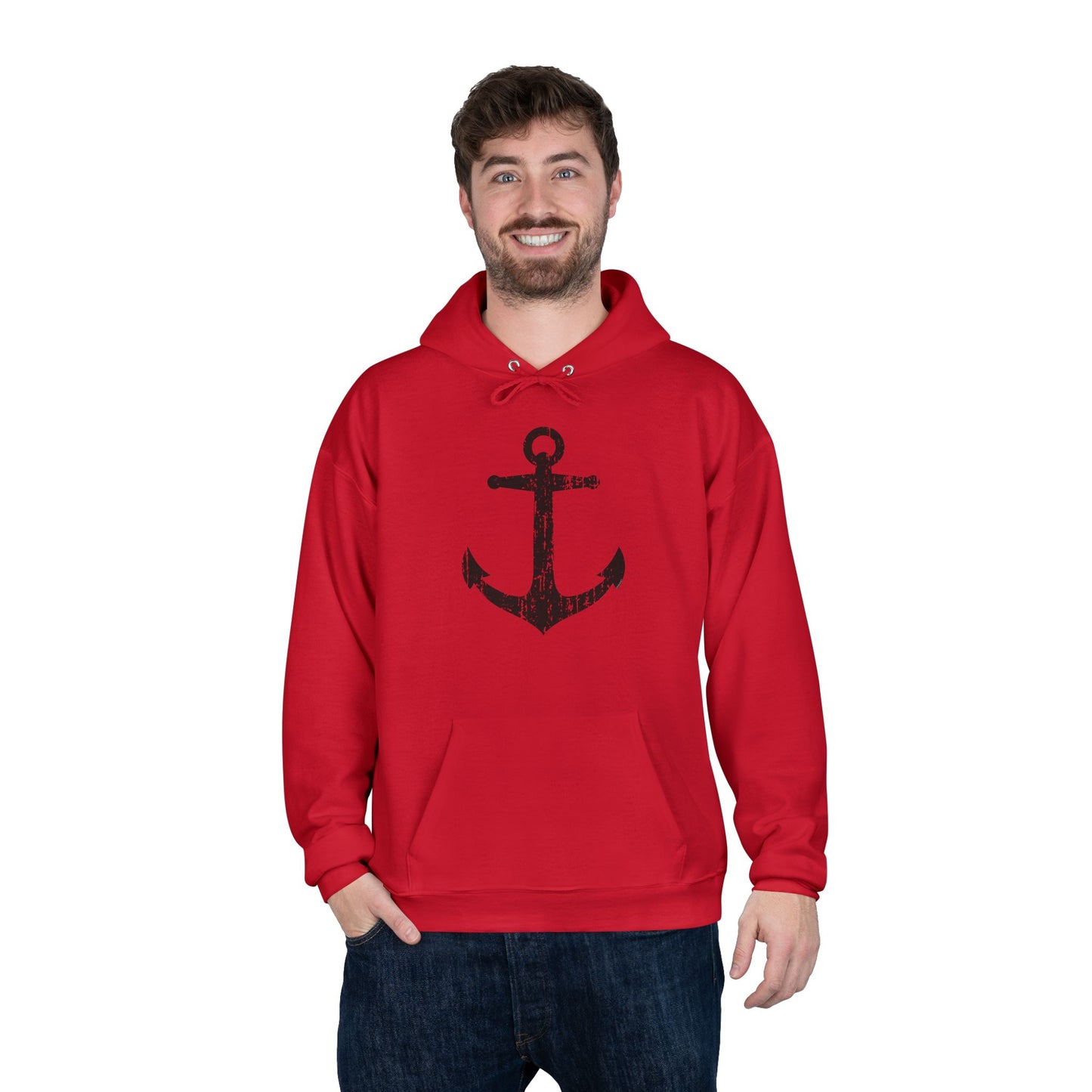 Distressed Nautical Sailor Anchor Hoodie Sweatshirt by TOOLOUD