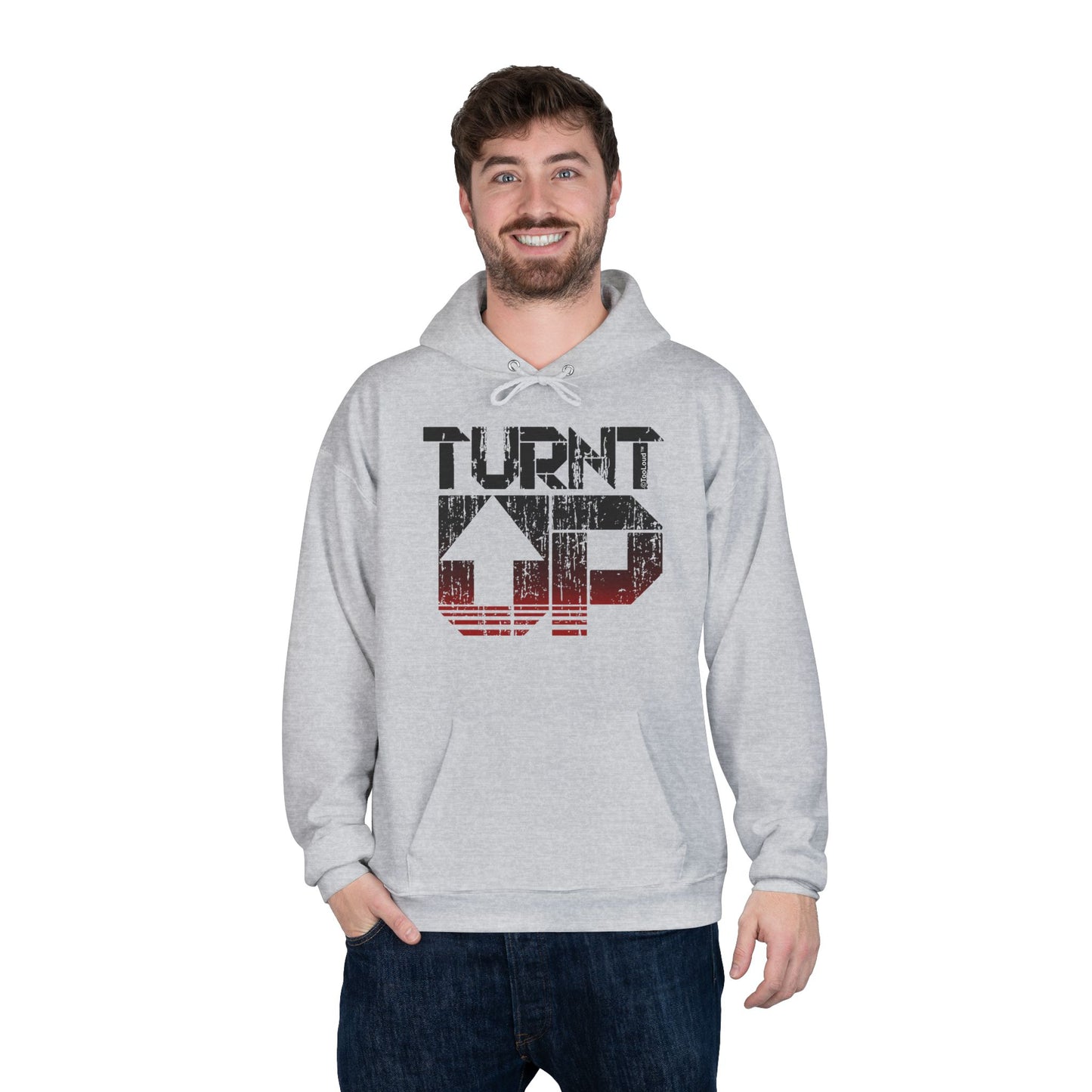Turnt Up Distressed Unisex Hoodie Sweatshirt by TOOLOUD