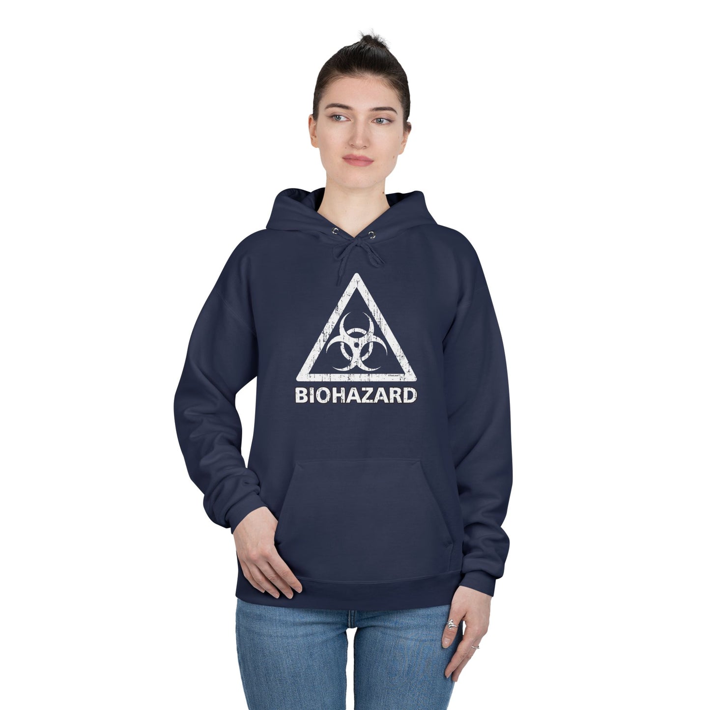 Biohazard Sign Distressed Dark Pullover Hoodie Sweatshirt by TOOLOUD