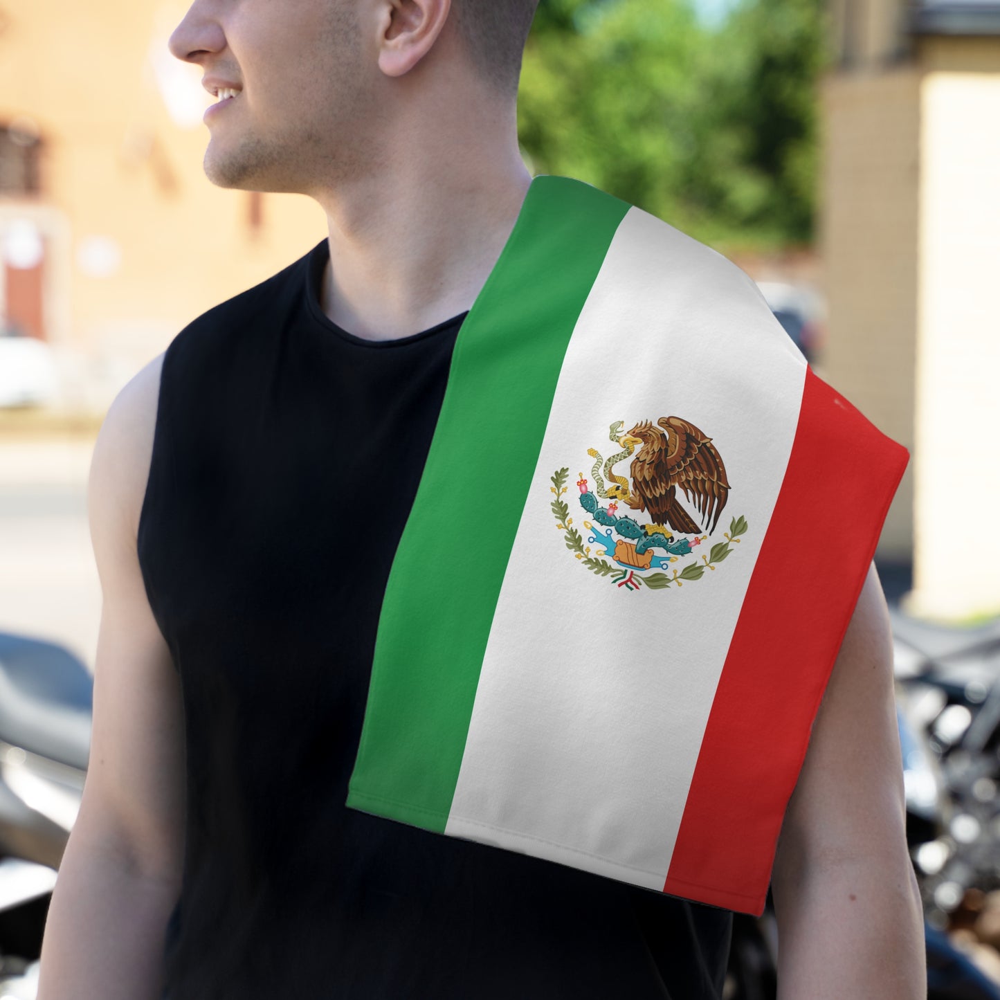 Mexico Flag Micro Terry Sport Towel 11 X 18 inches AOP