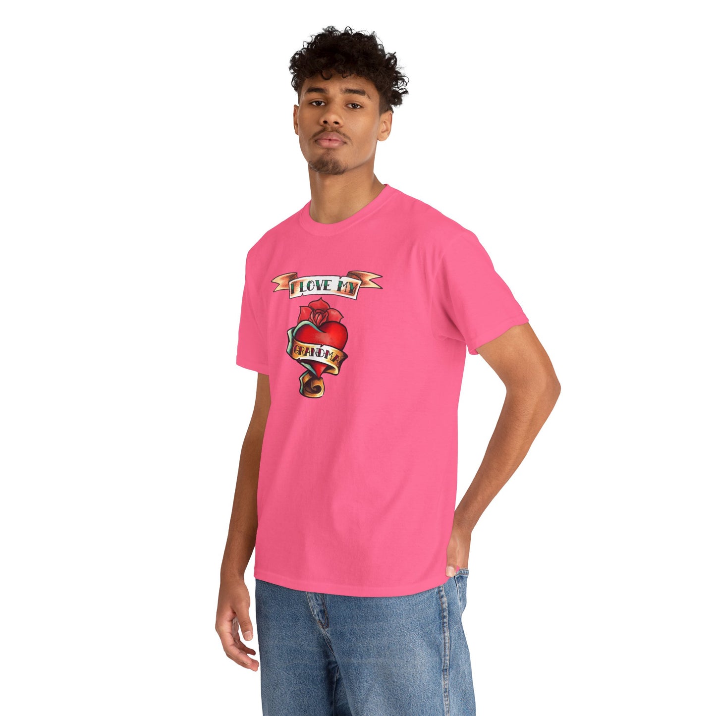 Heart Tattoo I Love My Grandma Adult T-Shirt by TOOLOUD
