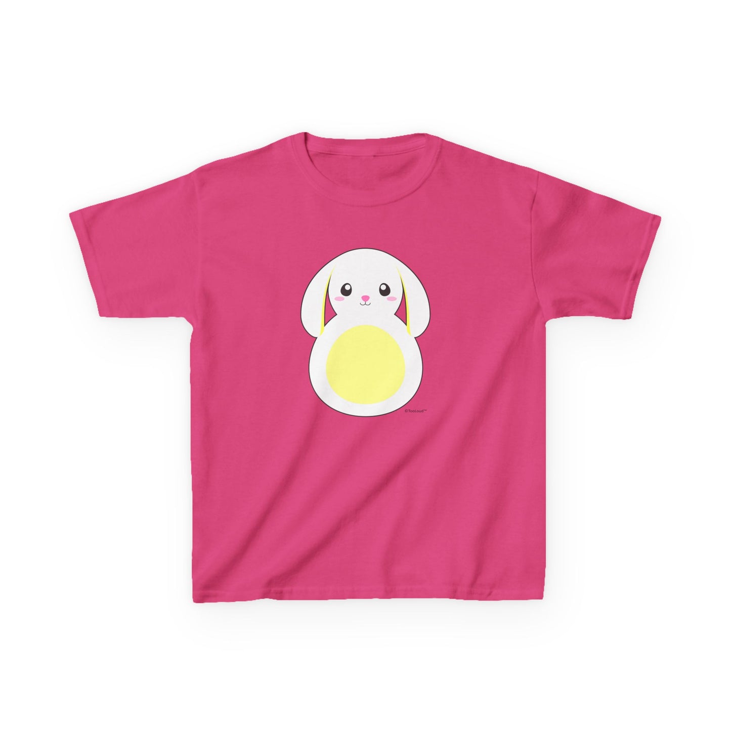 TooLoud Cute Bunny with Floppy Ears - Children’s Unisex T-Shirt Heavy Cotton