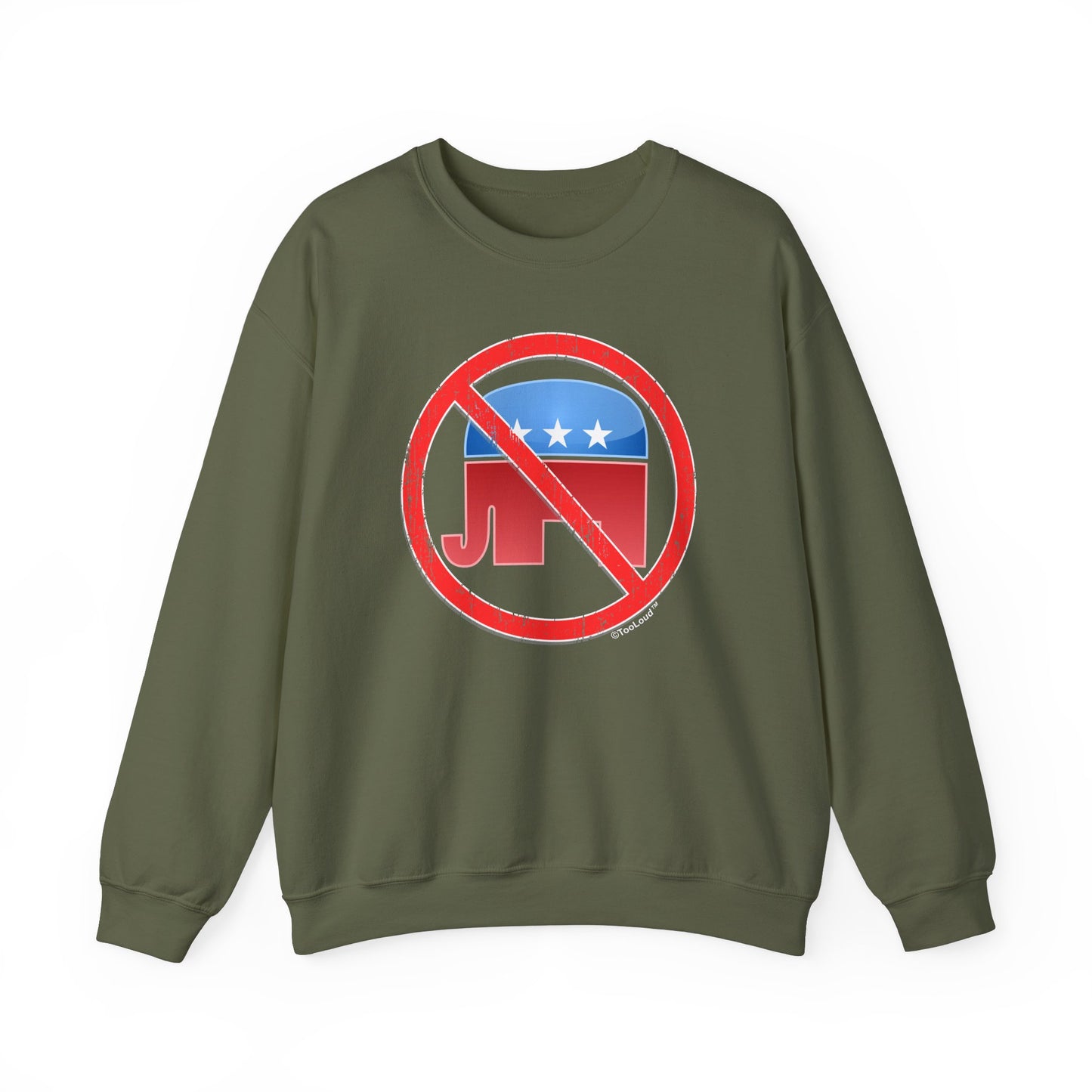Distressed No Republicans Sign Adult Dark Sweatshirt by TOOLOUD