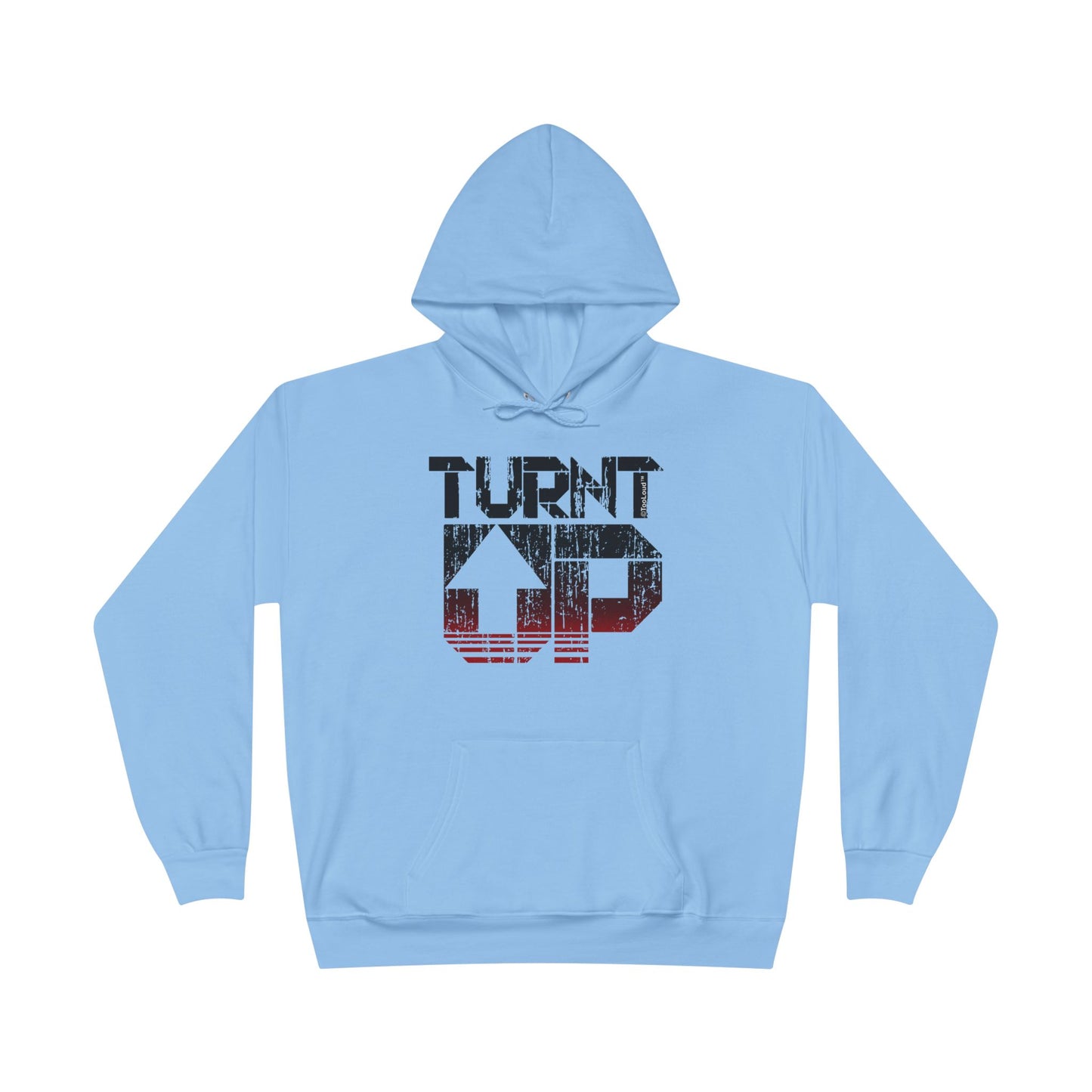 Turnt Up Distressed Unisex Hoodie Sweatshirt by TOOLOUD