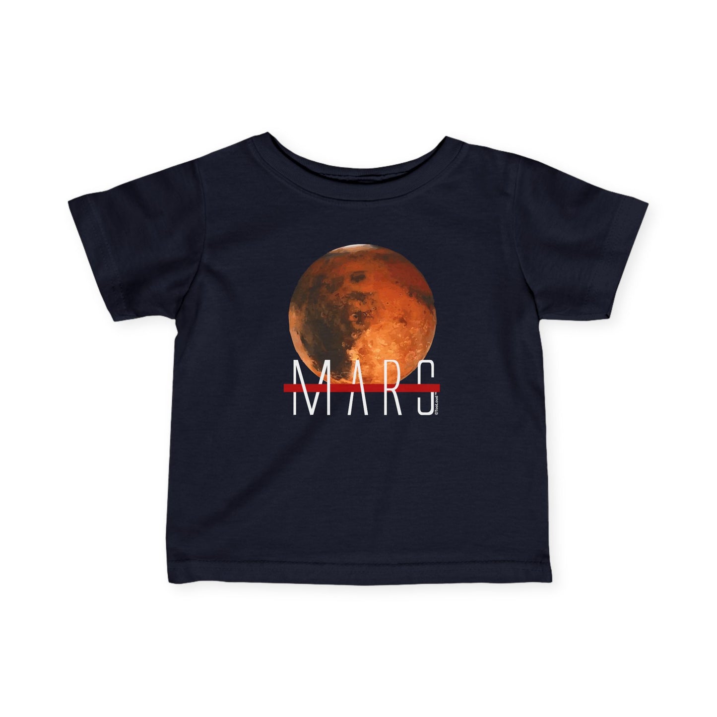 Planet Mars Text Infant Dark T-Shirt by TOOLOUD