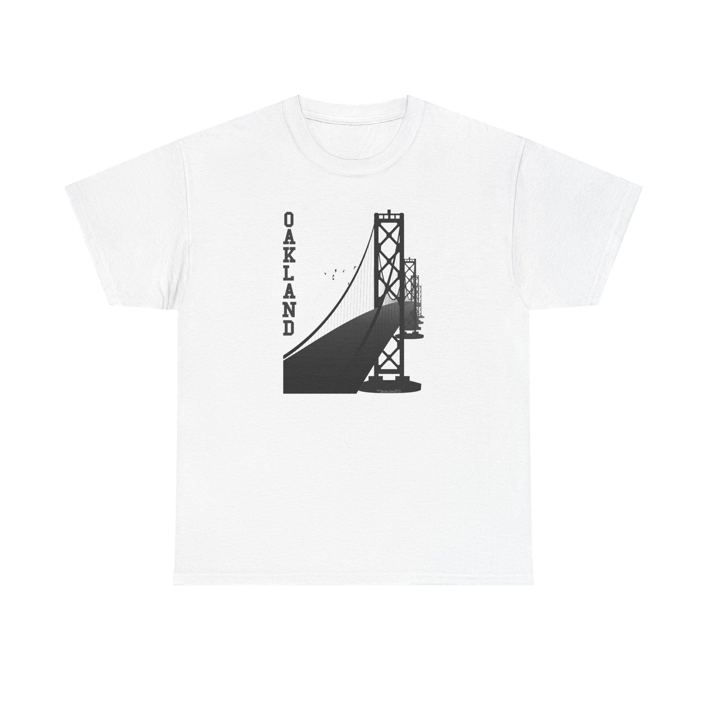 Oakland Text Bay Bridge - Premium Adult T-Shirt State Collection by TOOLOUD