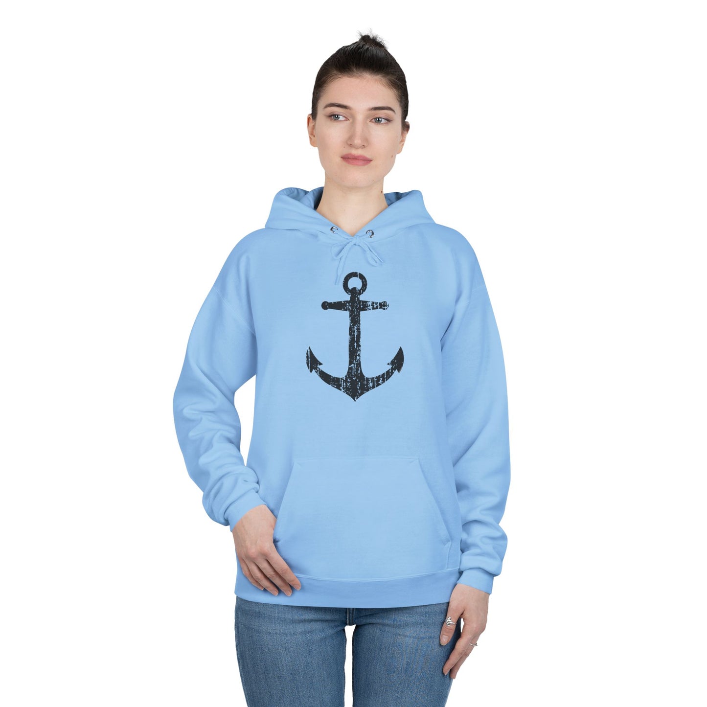 Distressed Nautical Sailor Anchor Hoodie Sweatshirt by TOOLOUD