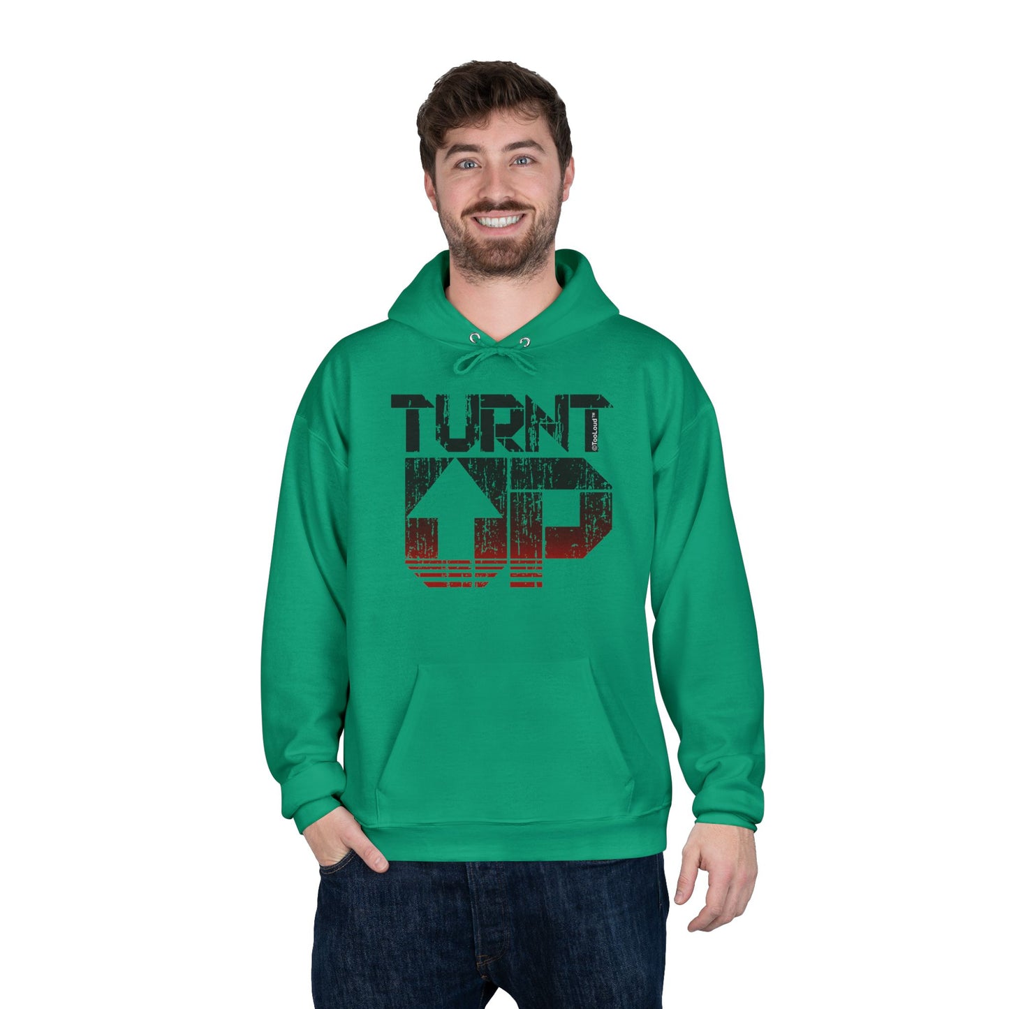Turnt Up Distressed Unisex Hoodie Sweatshirt by TOOLOUD