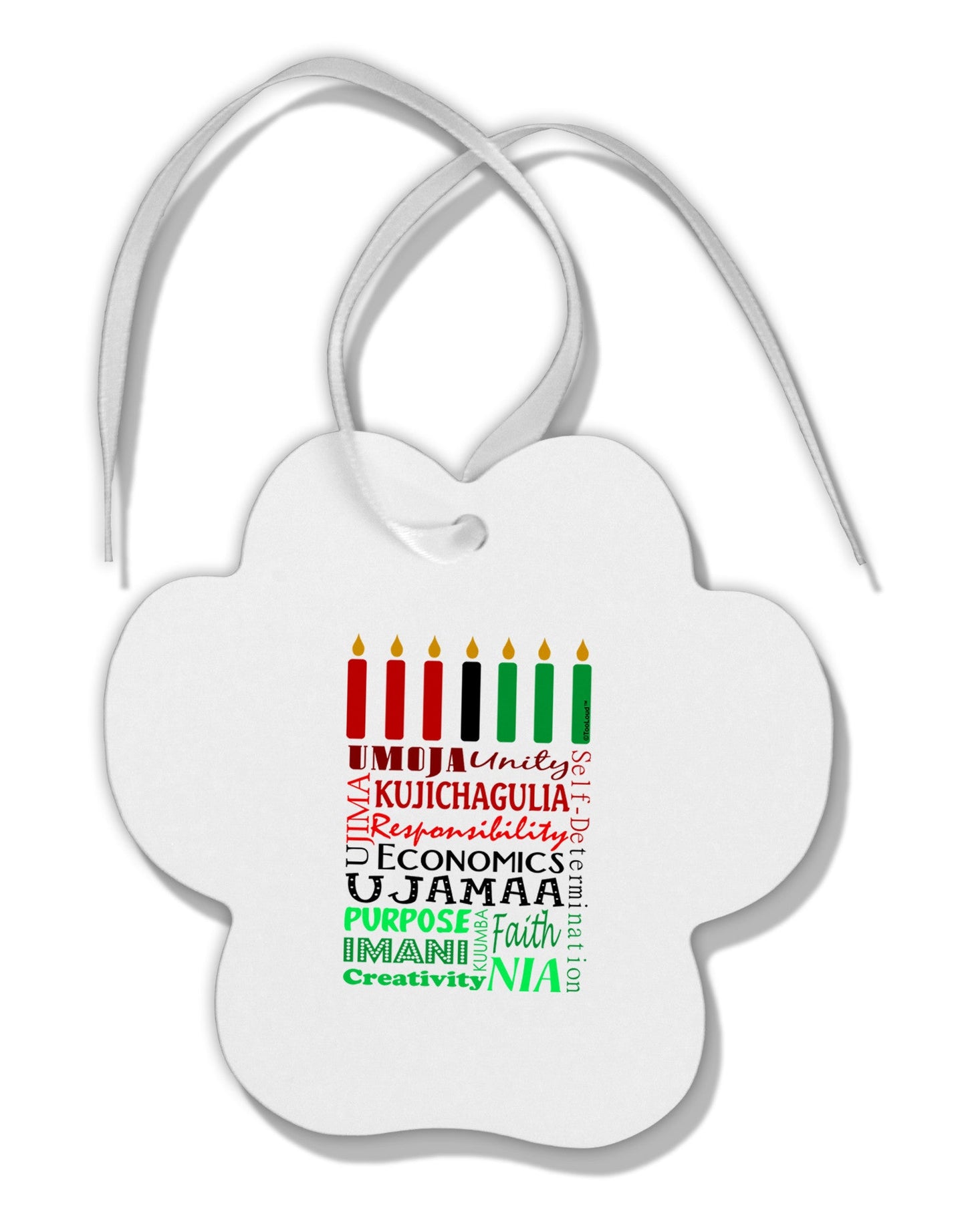 7 Principles Box Paw Print Shaped Ornament-Ornament-TooLoud-White-Davson Sales