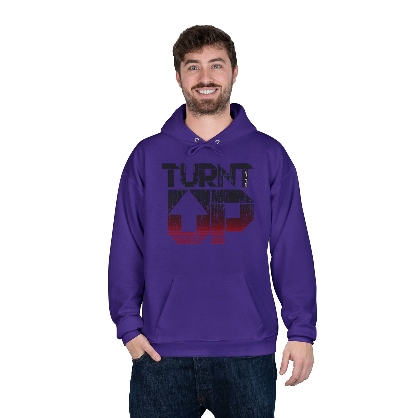 Turnt Up Distressed Unisex Hoodie Sweatshirt by TOOLOUD