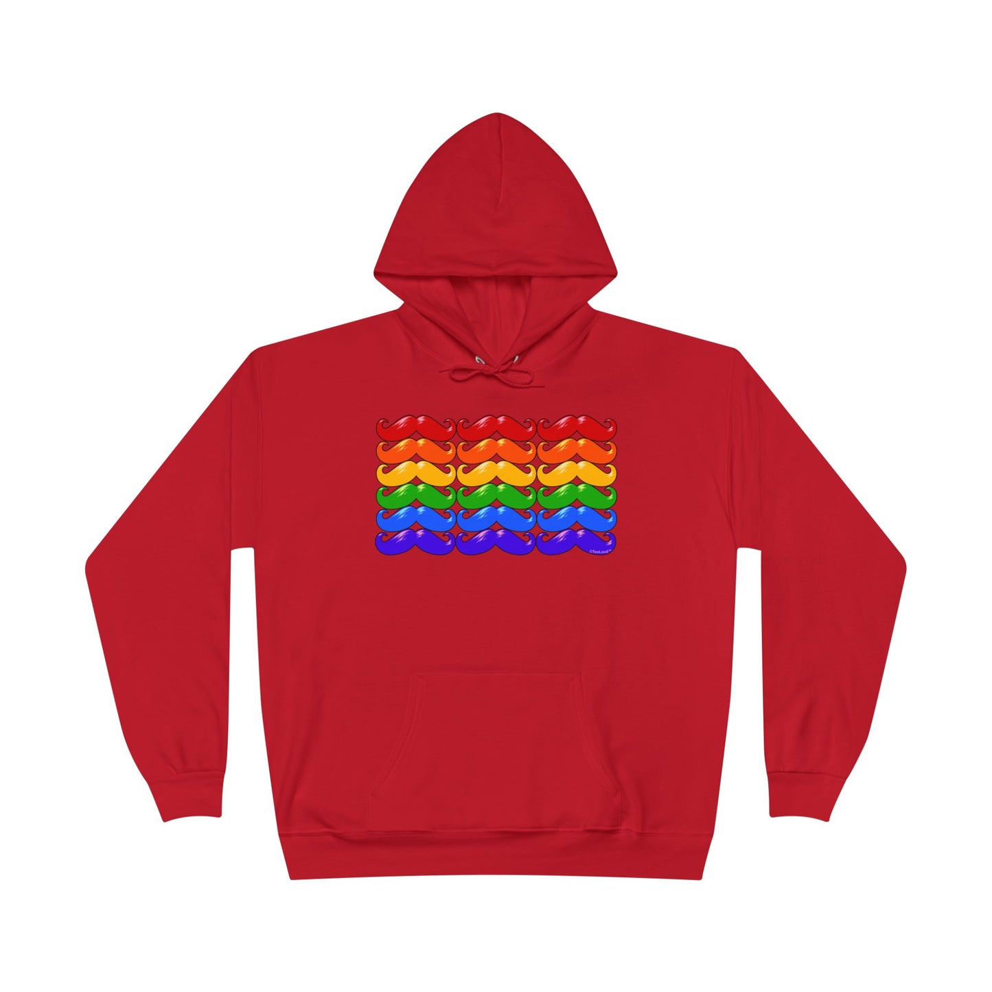 Rainbow Mustaches Gay Pride Flag Unisex Hoodie Sweatshirt by TOOLOUD