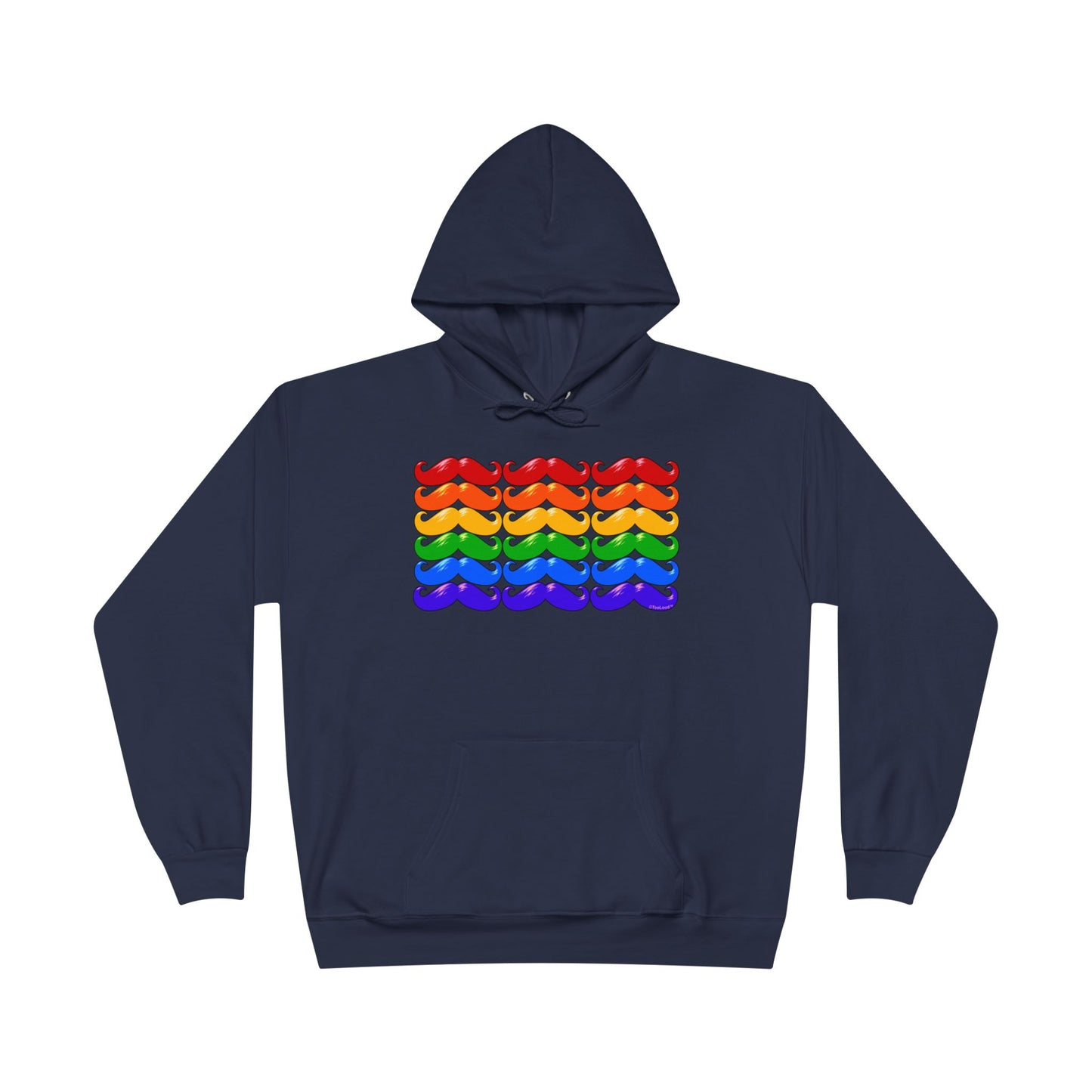 Rainbow Mustaches Gay Pride Flag Unisex Hoodie Sweatshirt by TOOLOUD